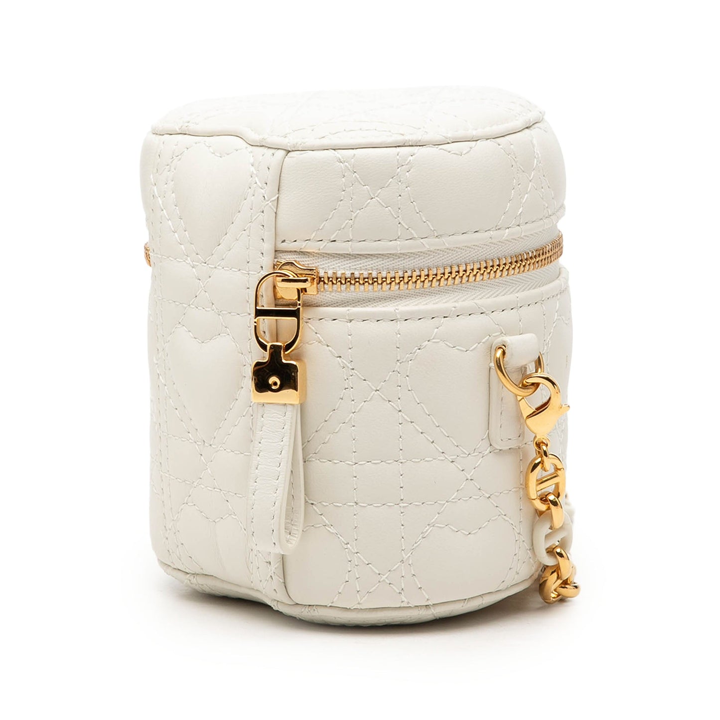 Dior DiorAmour Micro Lambskin Cannage Heart Vanity Case with Chain