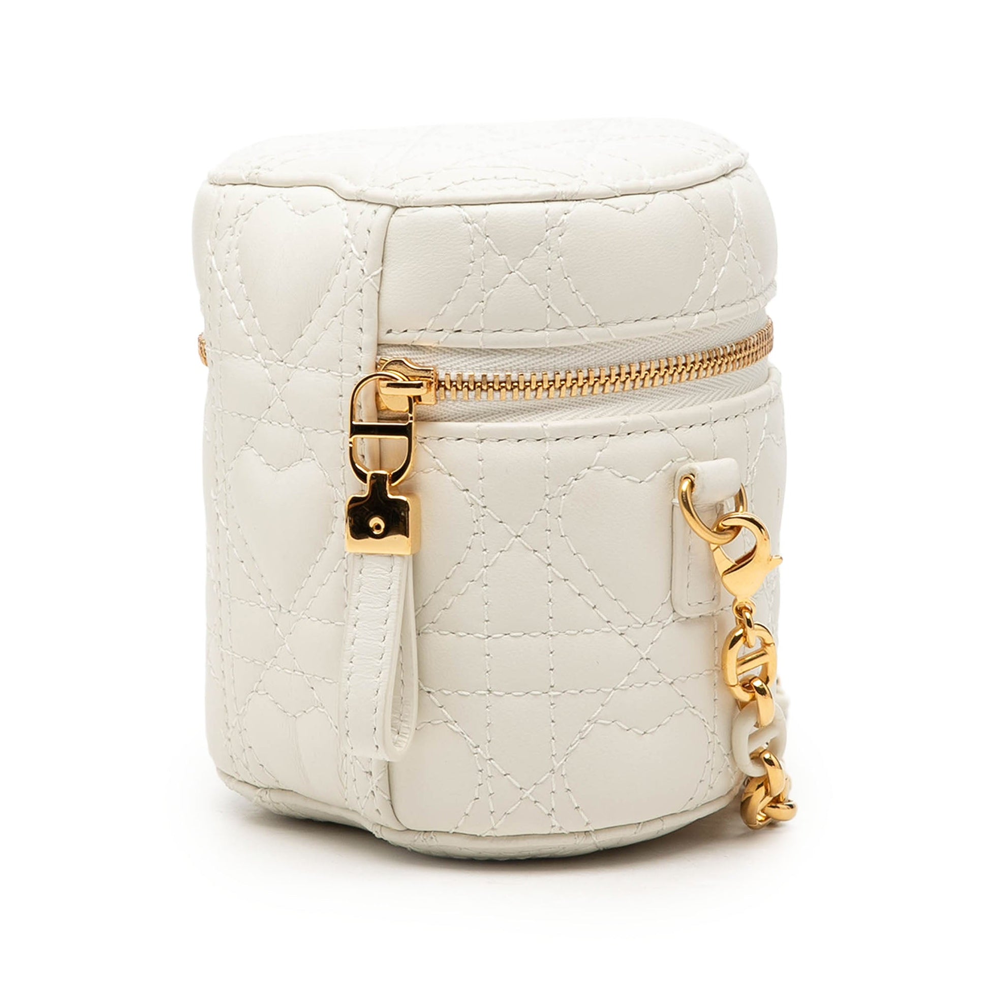 Dior DiorAmour Micro Lambskin Cannage Heart Vanity Case with Chain