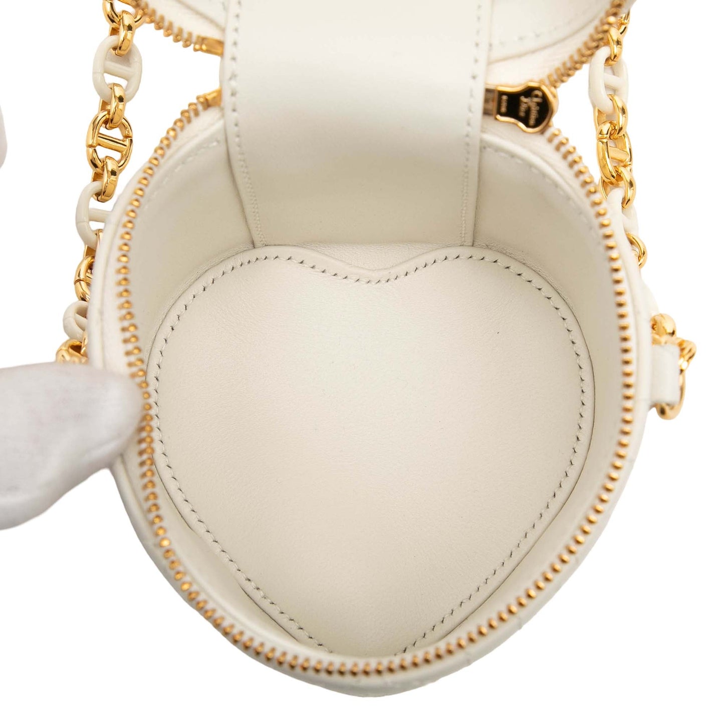 Dior DiorAmour Micro Lambskin Cannage Heart Vanity Case with Chain