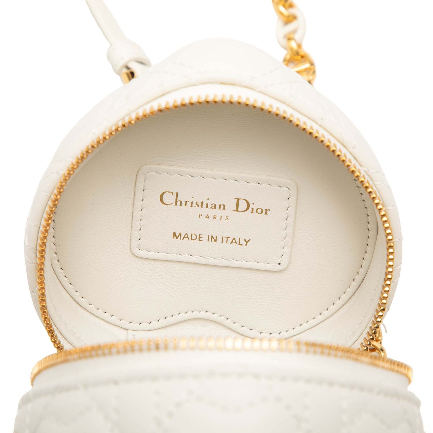 Dior DiorAmour Micro Lambskin Cannage Heart Vanity Case with Chain