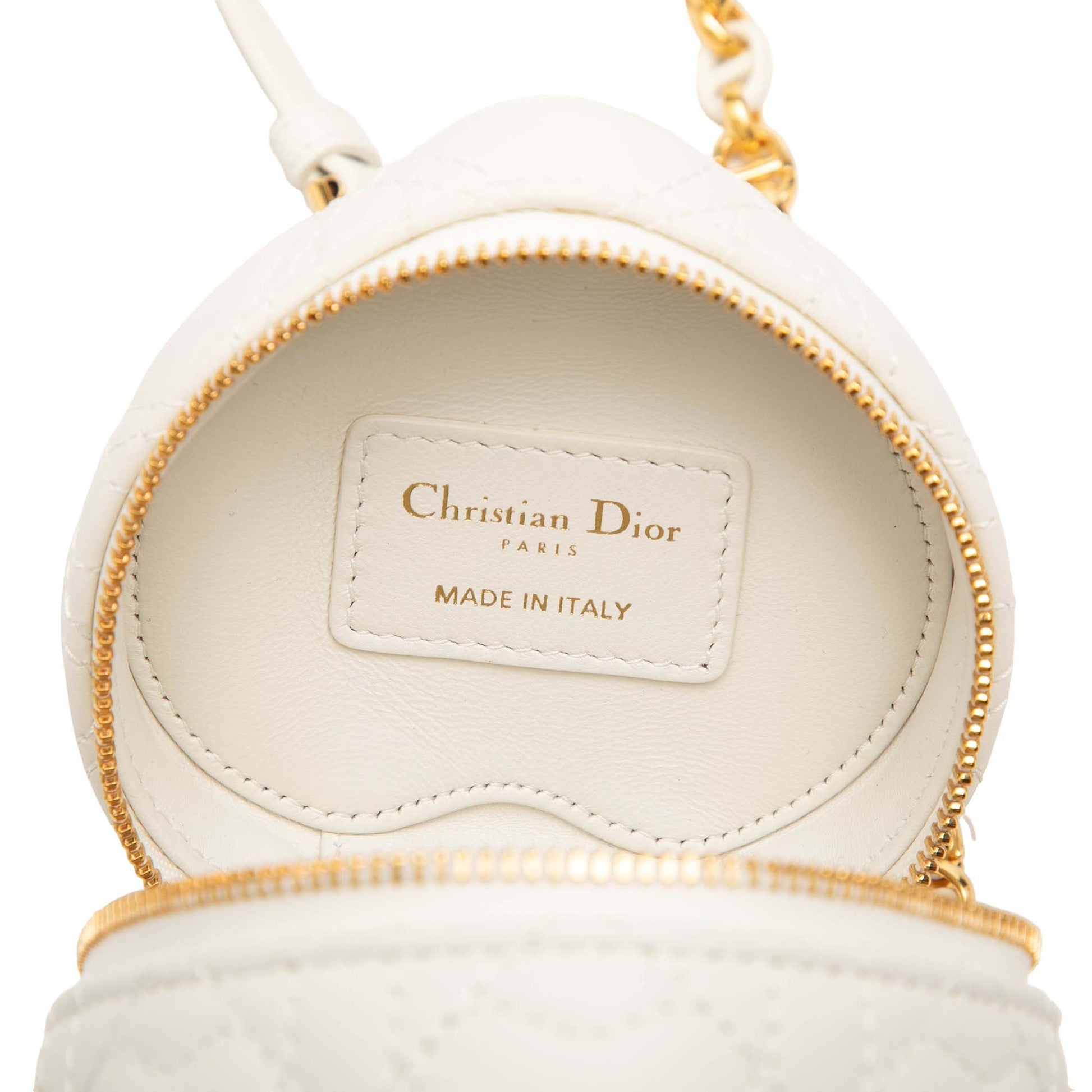 Dior DiorAmour Micro Lambskin Cannage Heart Vanity Case with Chain