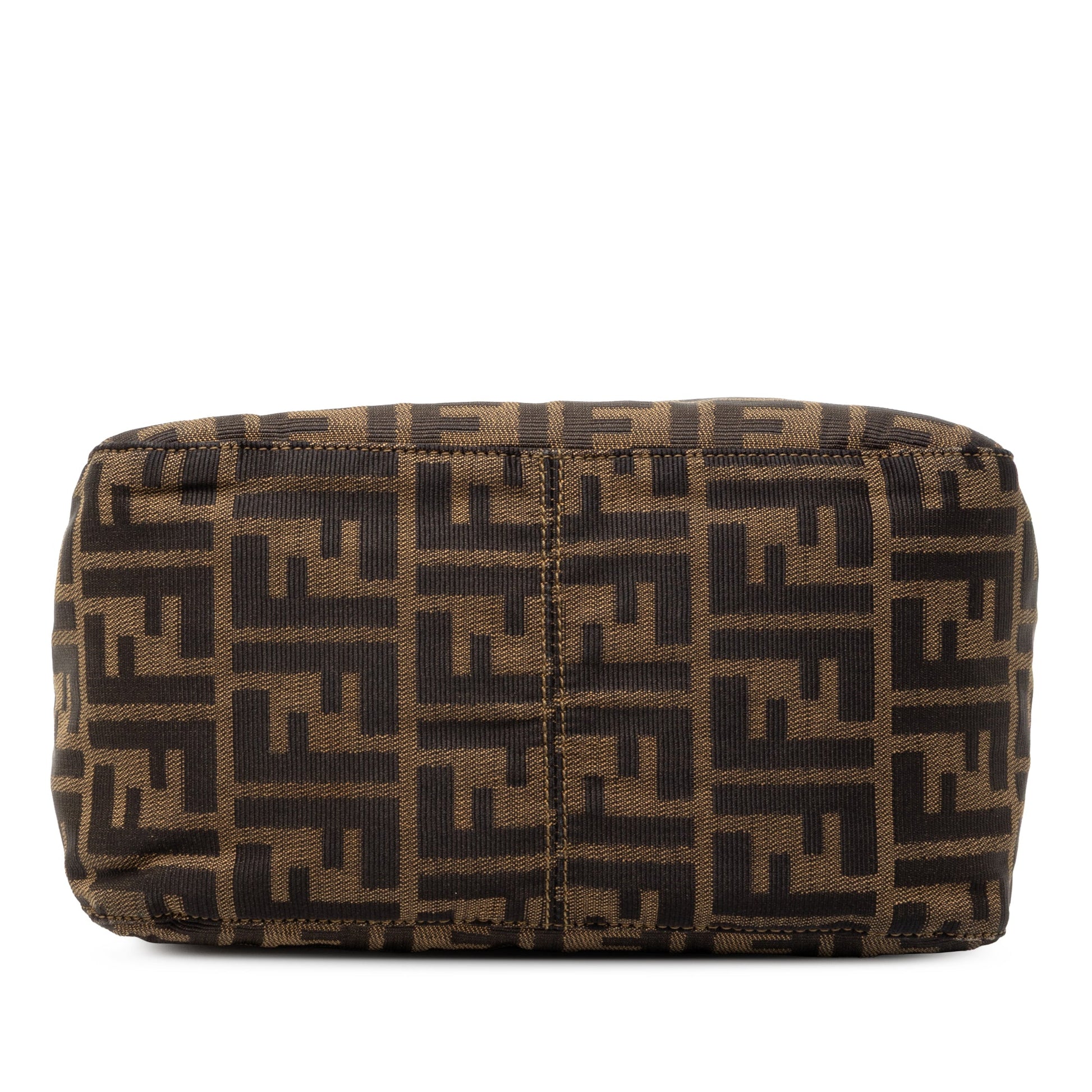 Fendi Zucca Canvas Double Flap Shoulder Bag
