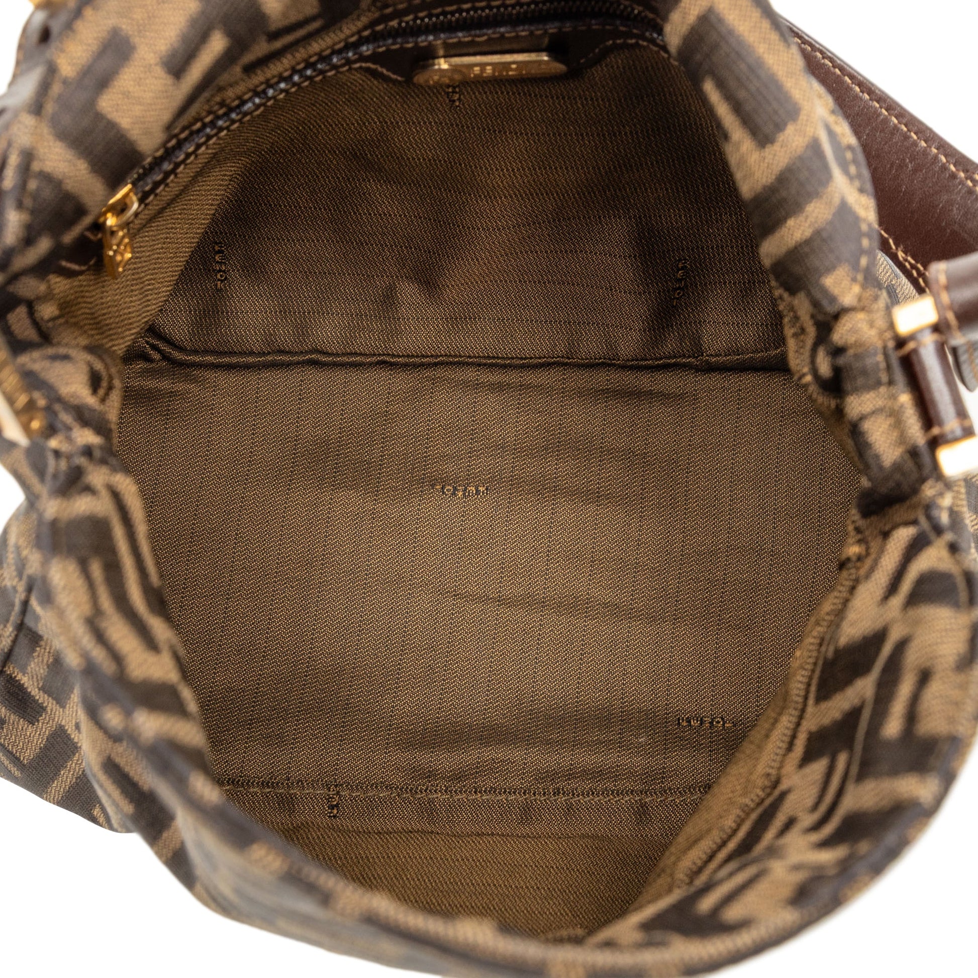 Fendi Zucca Canvas Double Flap Shoulder Bag