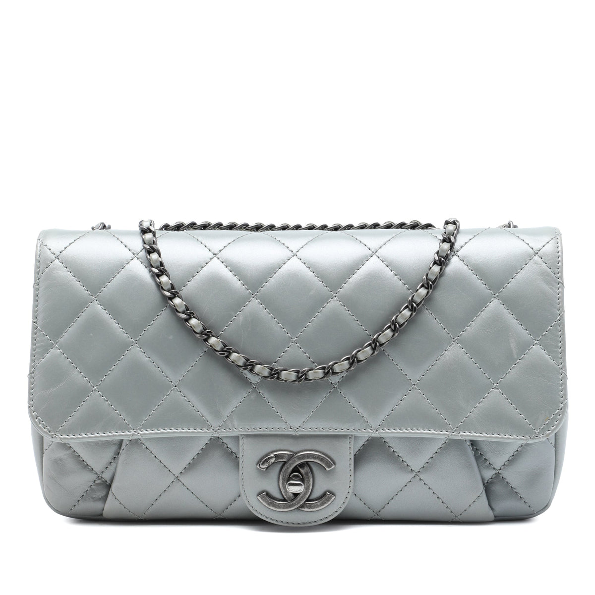 Chanel Medium Quilted Calfskin Coco Pleats Chain Flap
