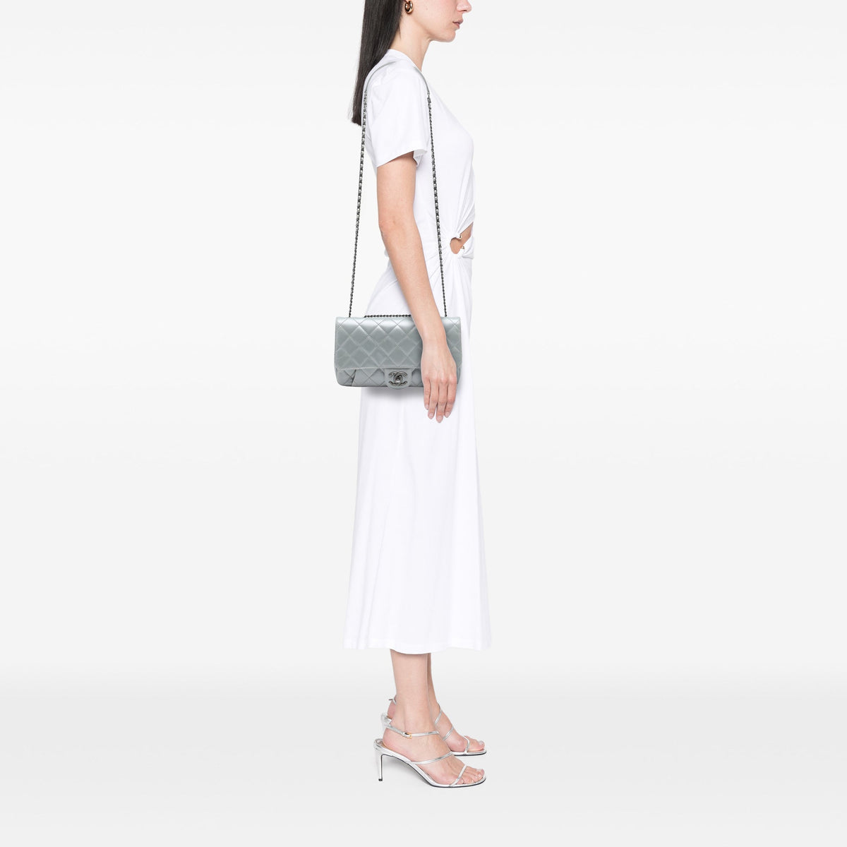 Chanel Medium Quilted Calfskin Coco Pleats Chain Flap