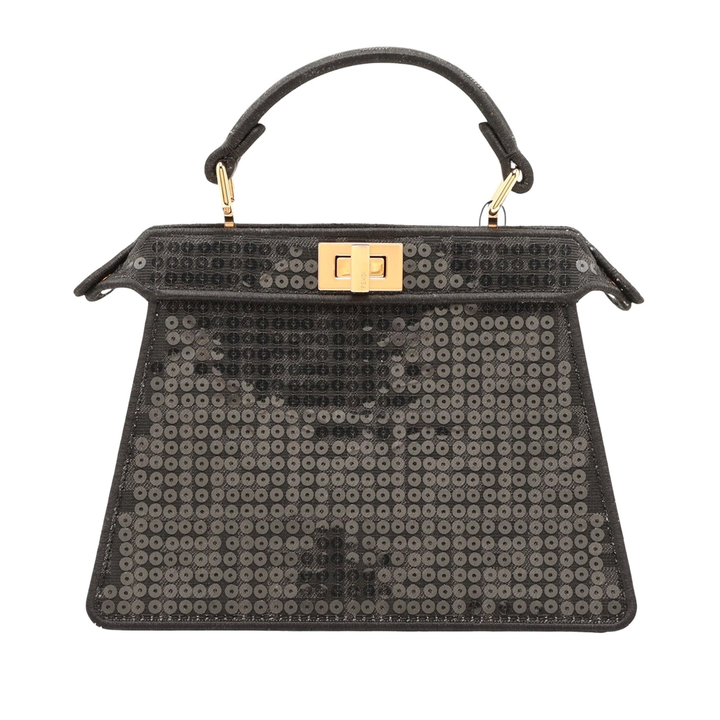 Fendi Petite Sequin and Canvas Peekaboo ISeeU Satchel