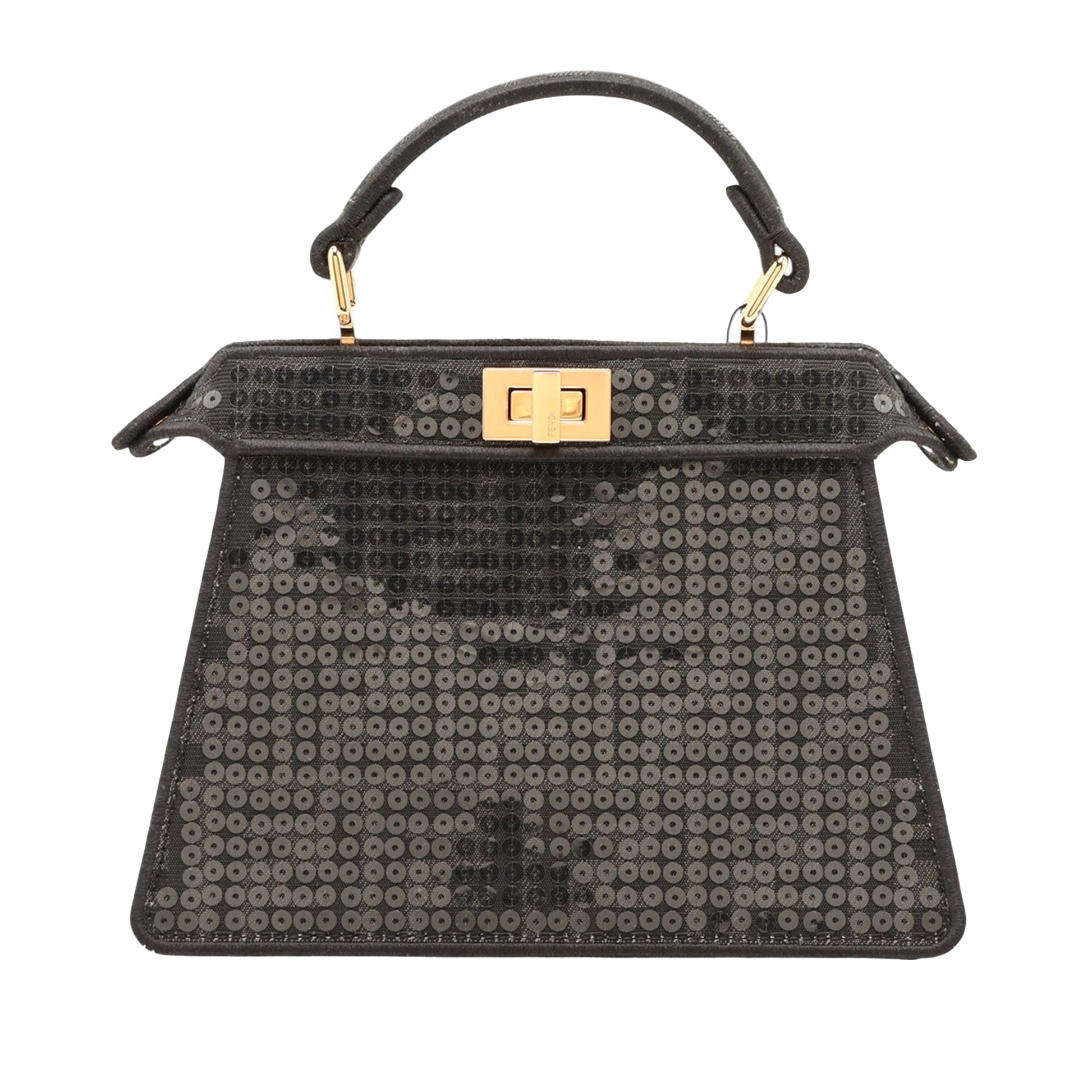 Fendi Petite Sequin and Canvas Peekaboo ISeeU Satchel