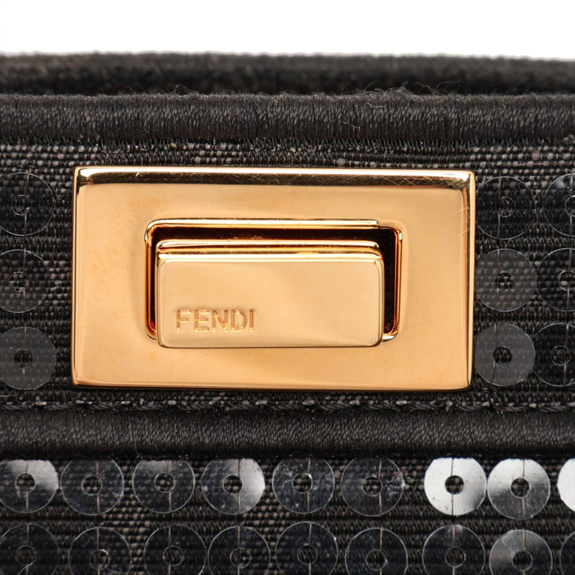 Fendi Petite Sequin and Canvas Peekaboo ISeeU Satchel