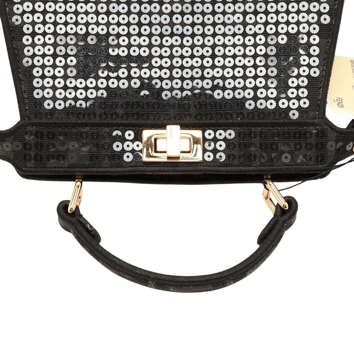 Fendi Petite Sequin and Canvas Peekaboo ISeeU Satchel