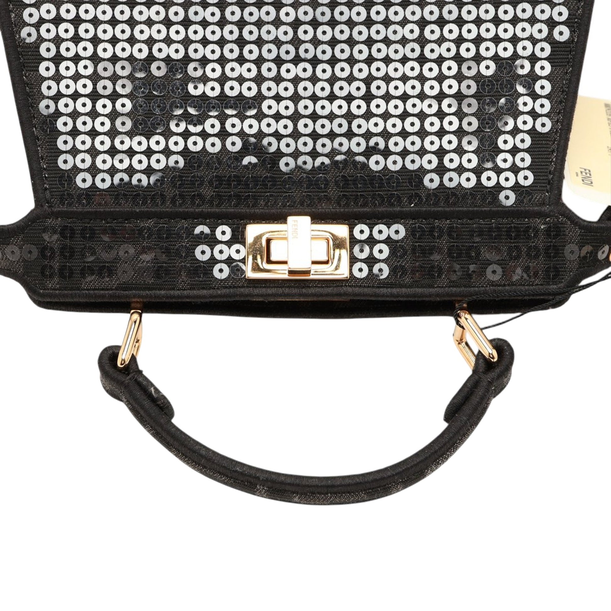 Fendi Petite Sequin and Canvas Peekaboo ISeeU Satchel