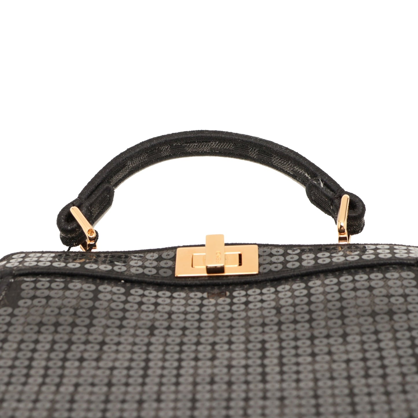 Fendi Petite Sequin and Canvas Peekaboo ISeeU Satchel