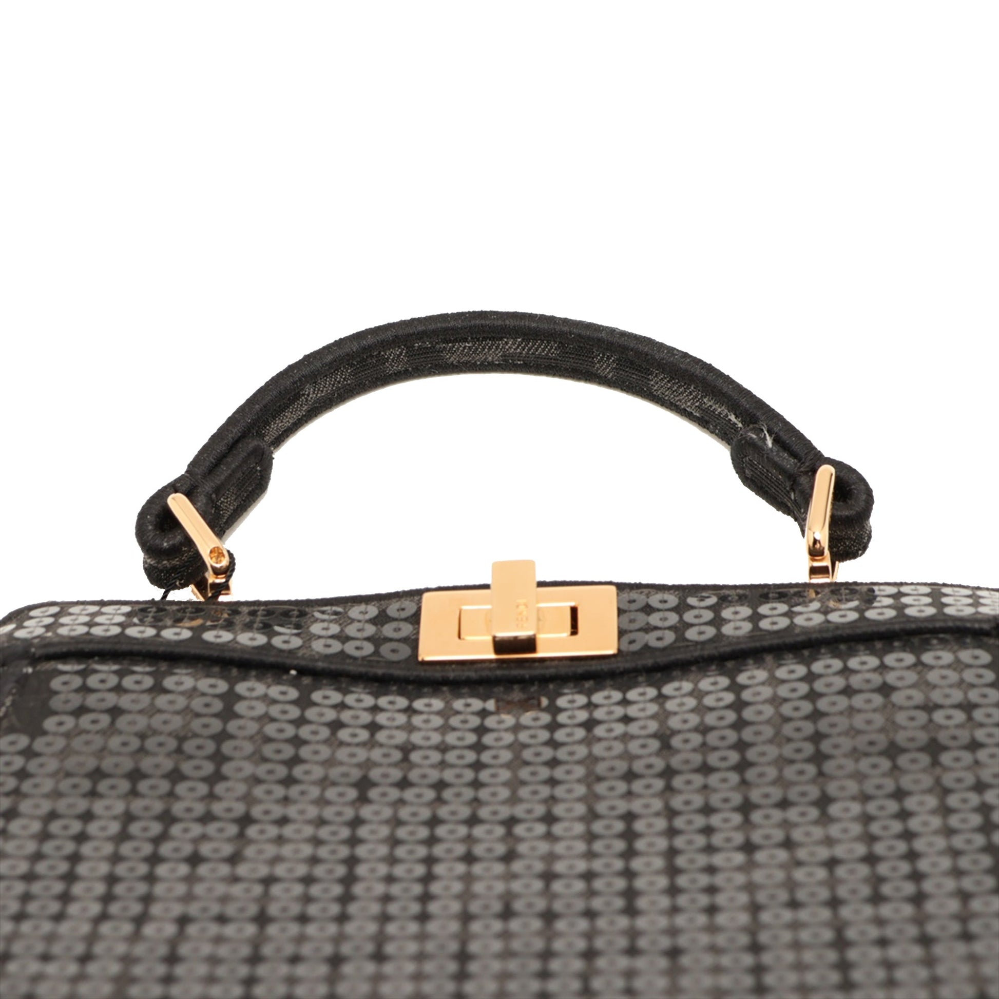 Fendi Petite Sequin and Canvas Peekaboo ISeeU Satchel
