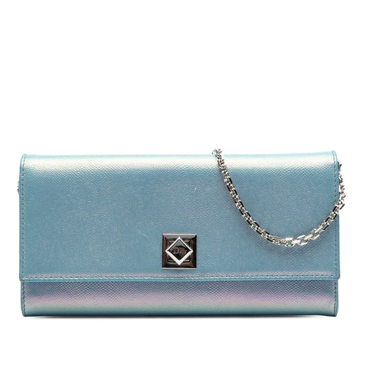 Dior Iridescent Calfskin Turn Me Wallet On Chain