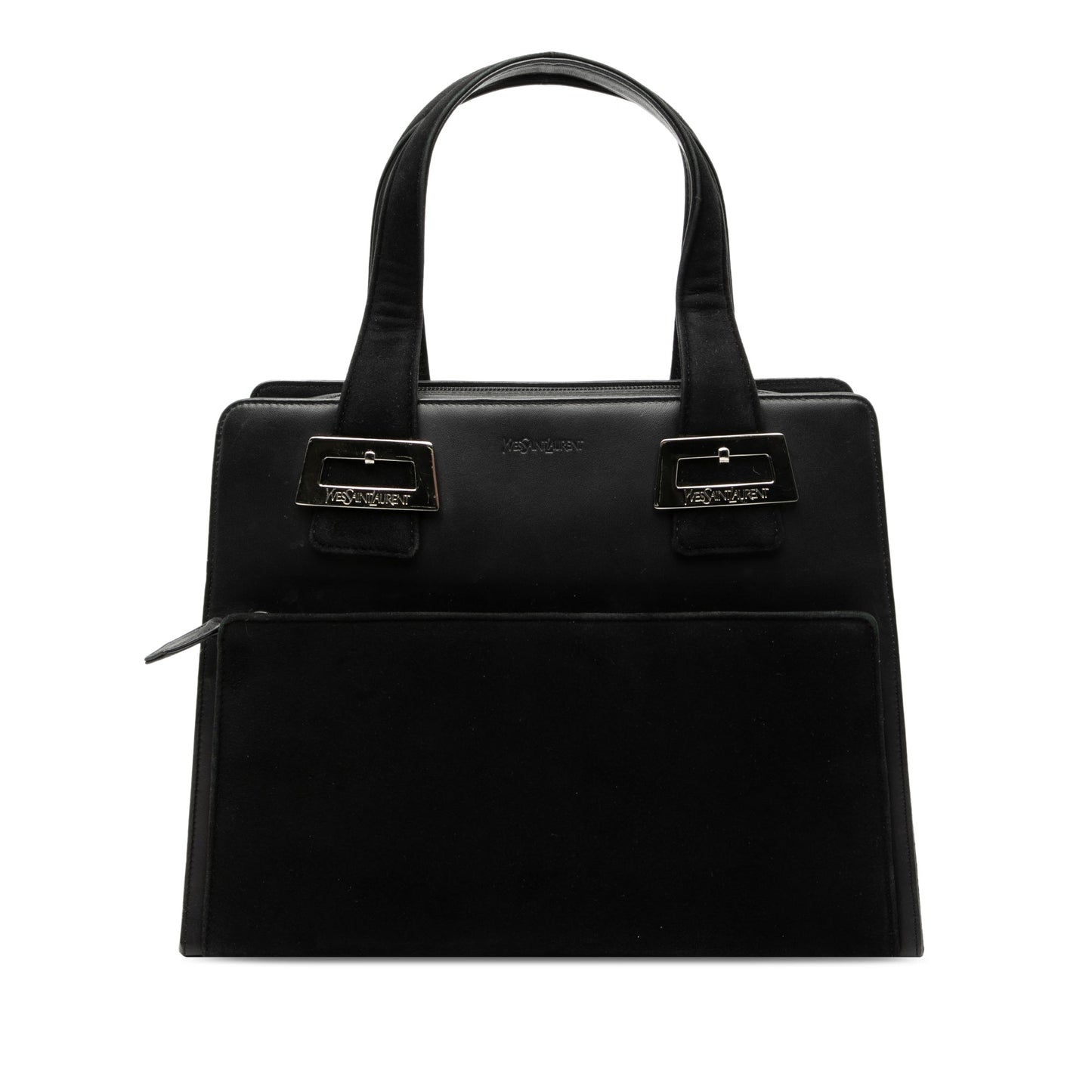 Saint Laurent Leather and Tribute Suede Top Handle Bag