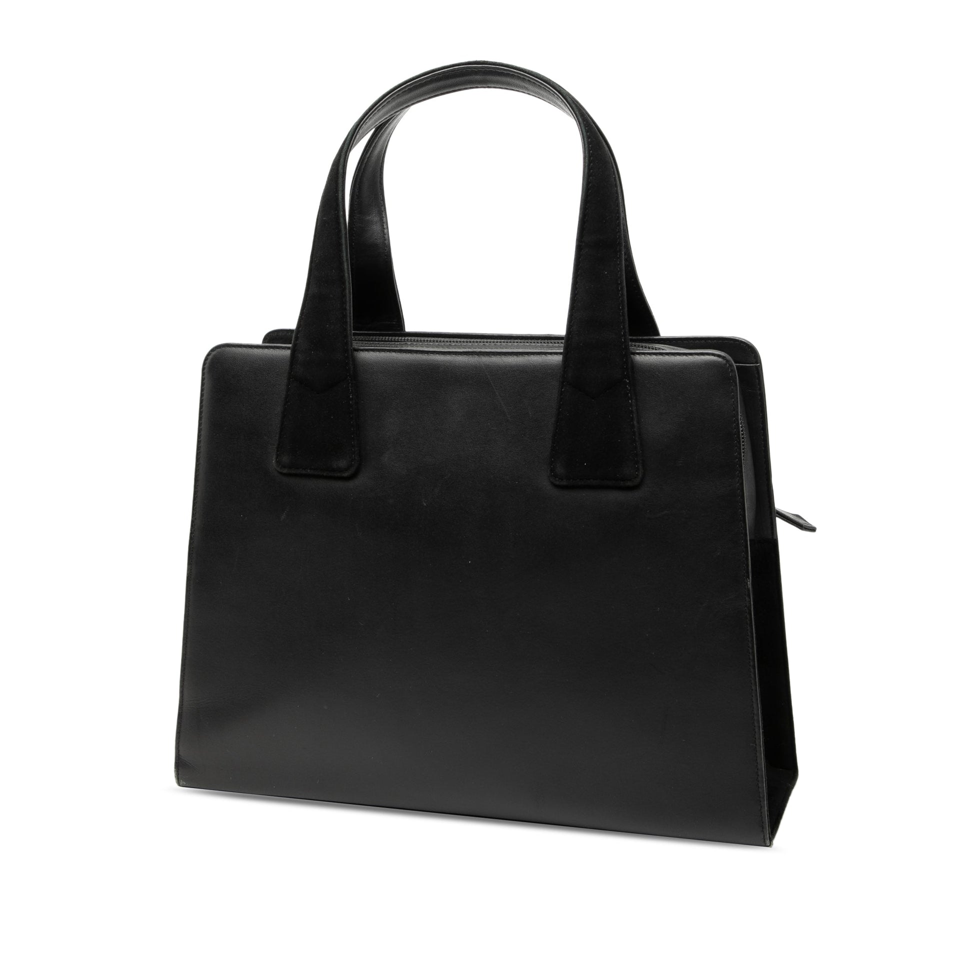 Saint Laurent Leather and Tribute Suede Top Handle Bag