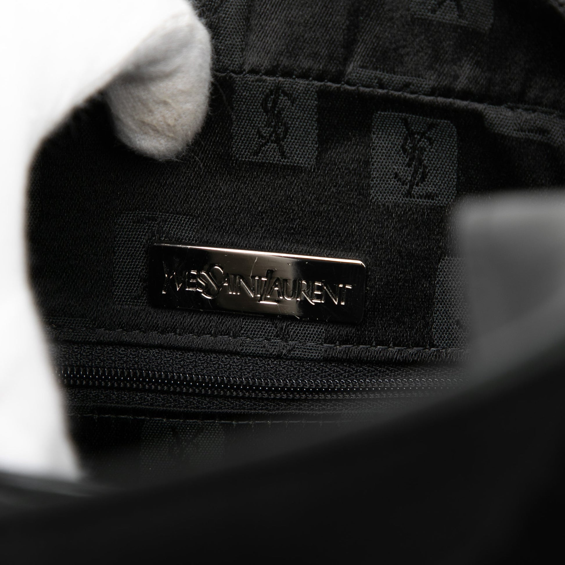 Saint Laurent Leather and Tribute Suede Top Handle Bag