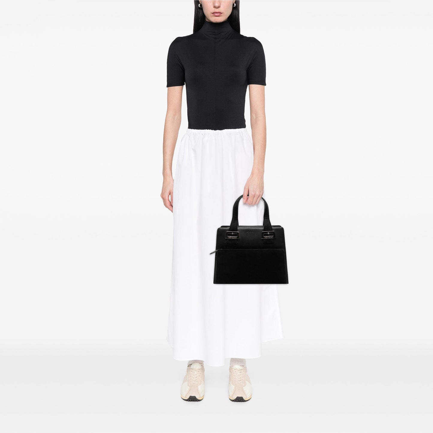 Saint Laurent Leather and Tribute Suede Top Handle Bag