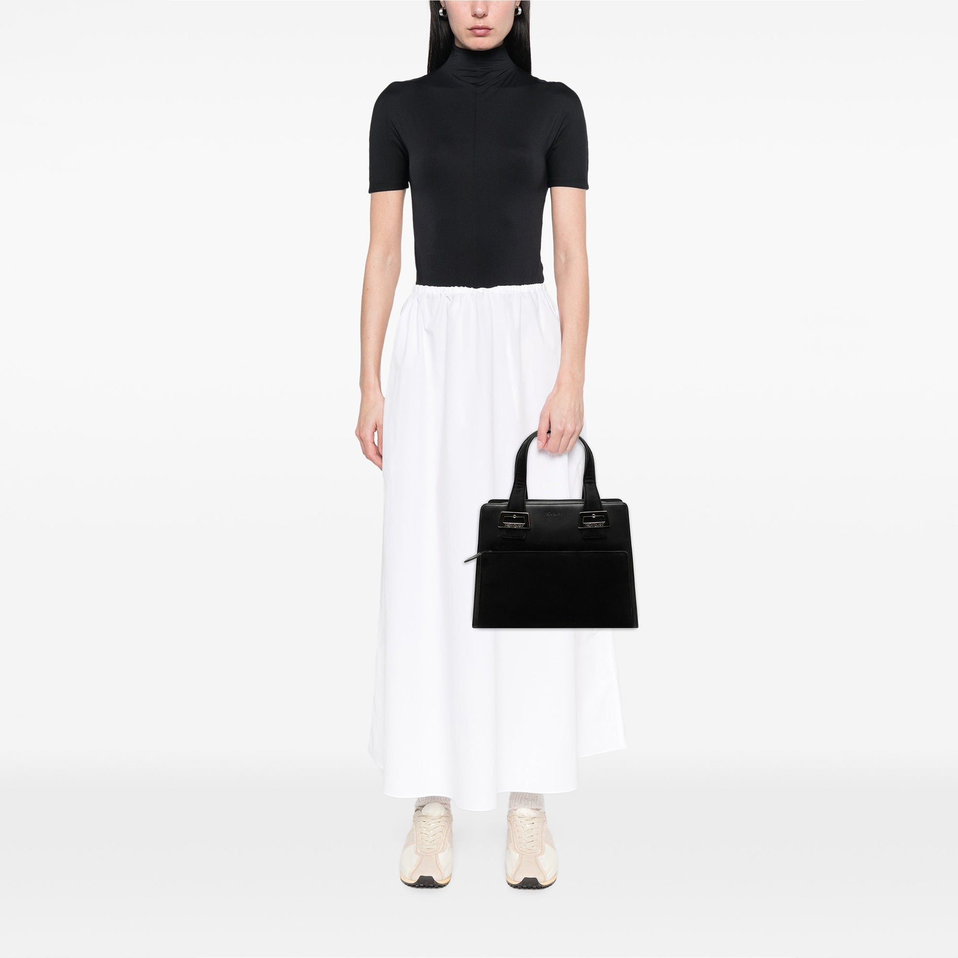 Saint Laurent Leather and Tribute Suede Top Handle Bag
