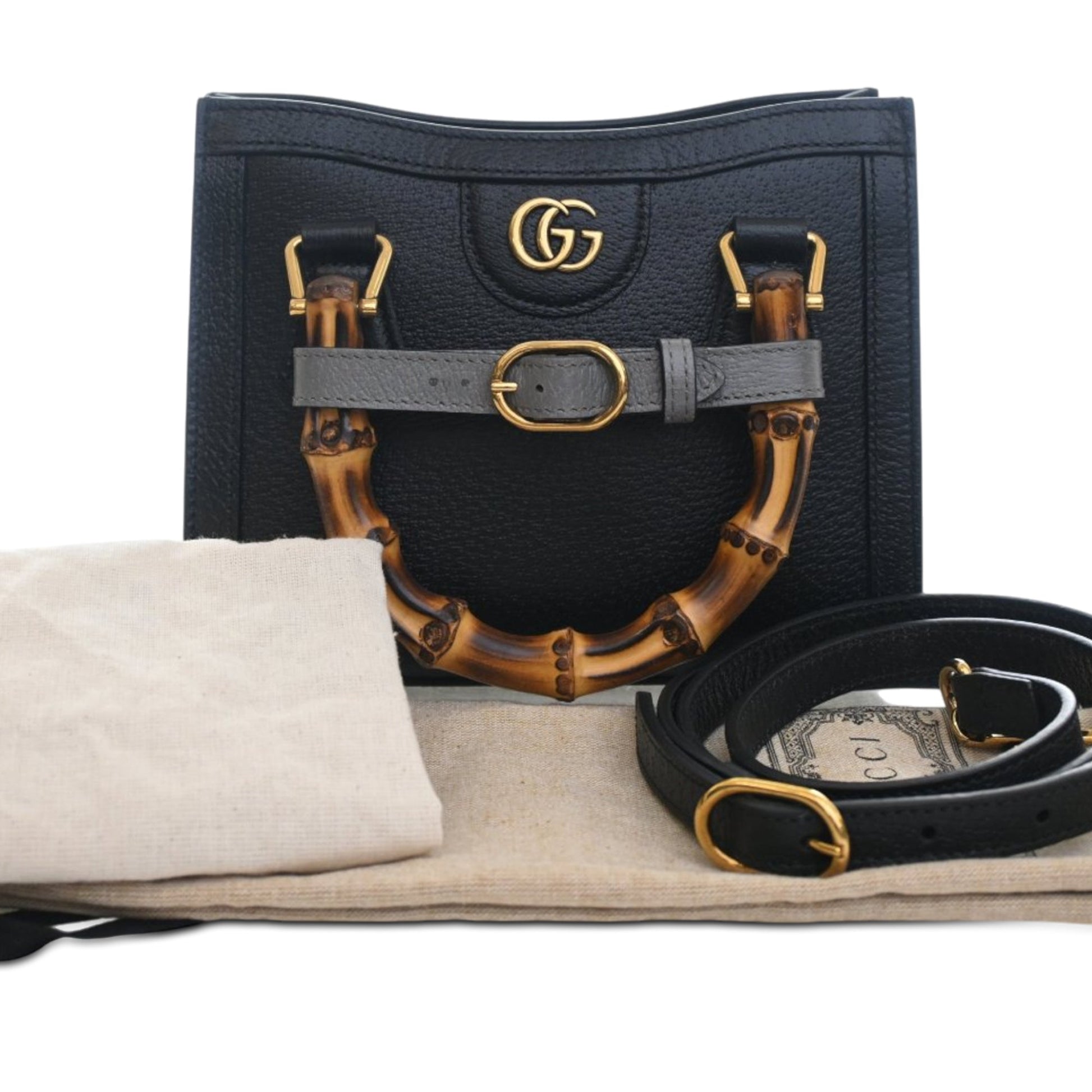 Small Calfskin Bamboo Diana Satchel