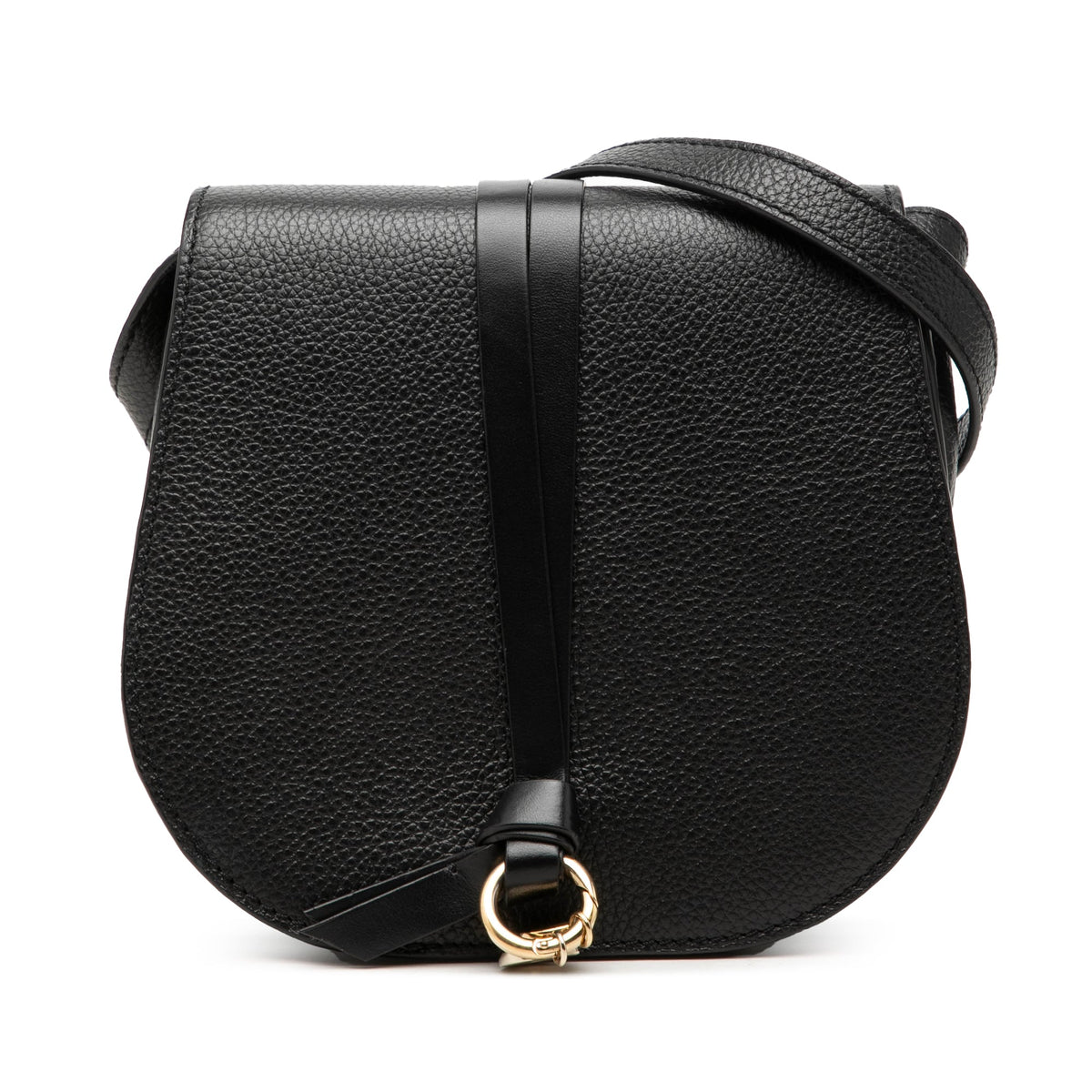 Chloé Mini Grained Calfskin Alphabet Saddle Crossbody