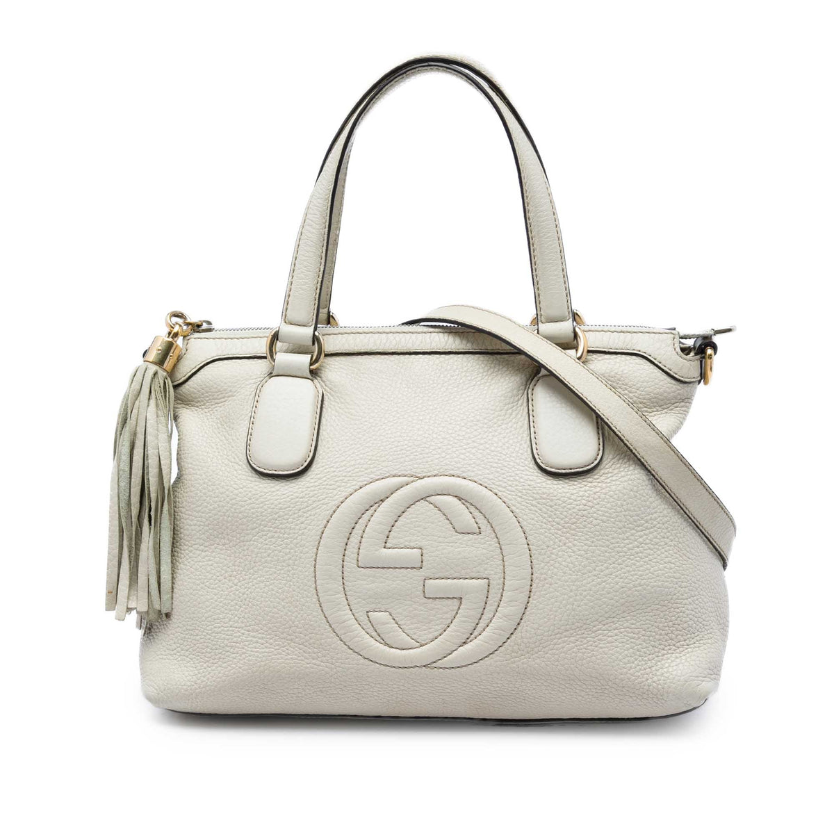 Gucci Small Calfskin Soho Working Satchel — White