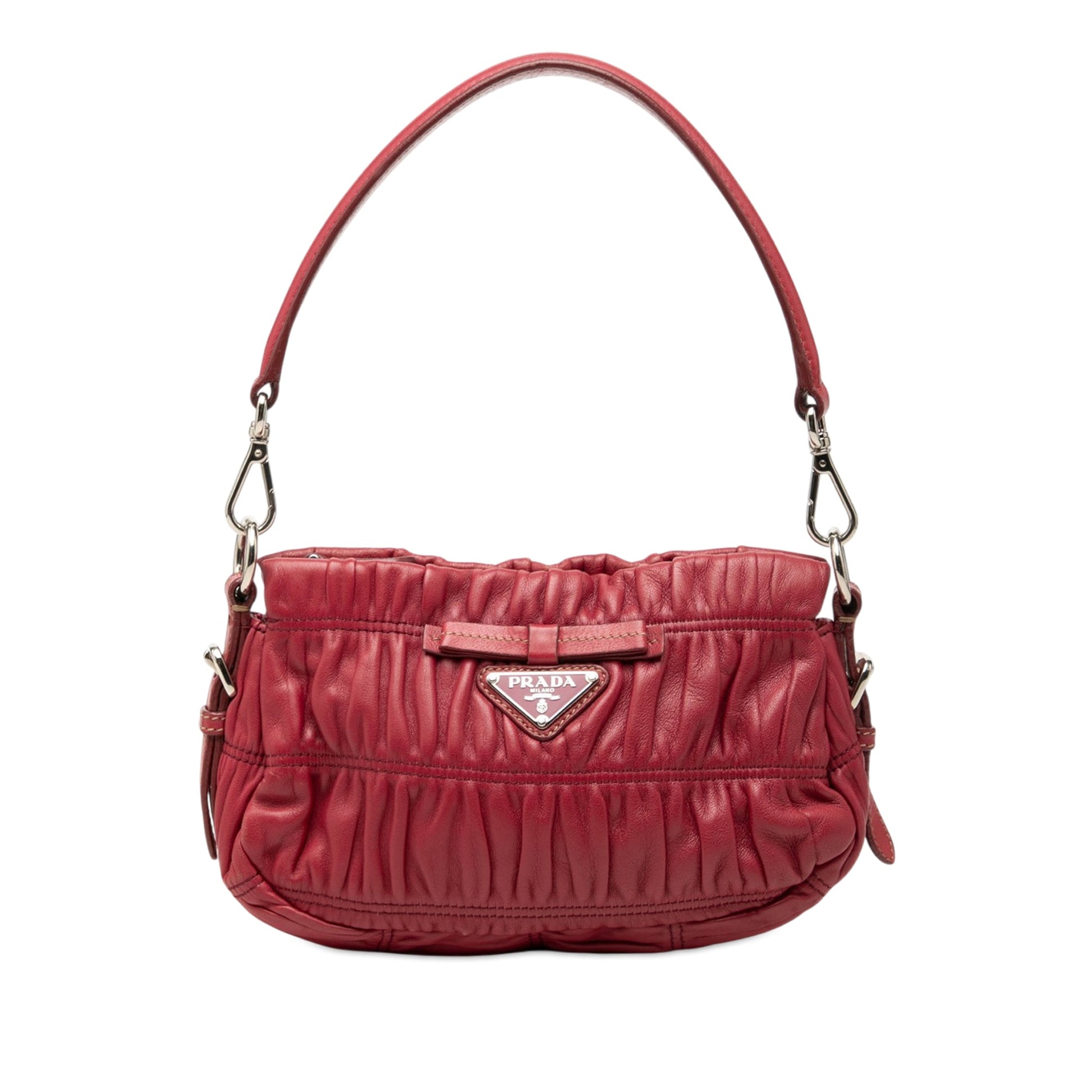 Prada Mini Nappa Gaufre Bow Shoulder Bag