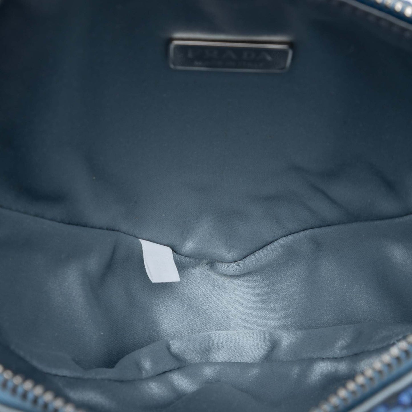 Prada Satin Crystal Embellished Triangle Shoulder Bag