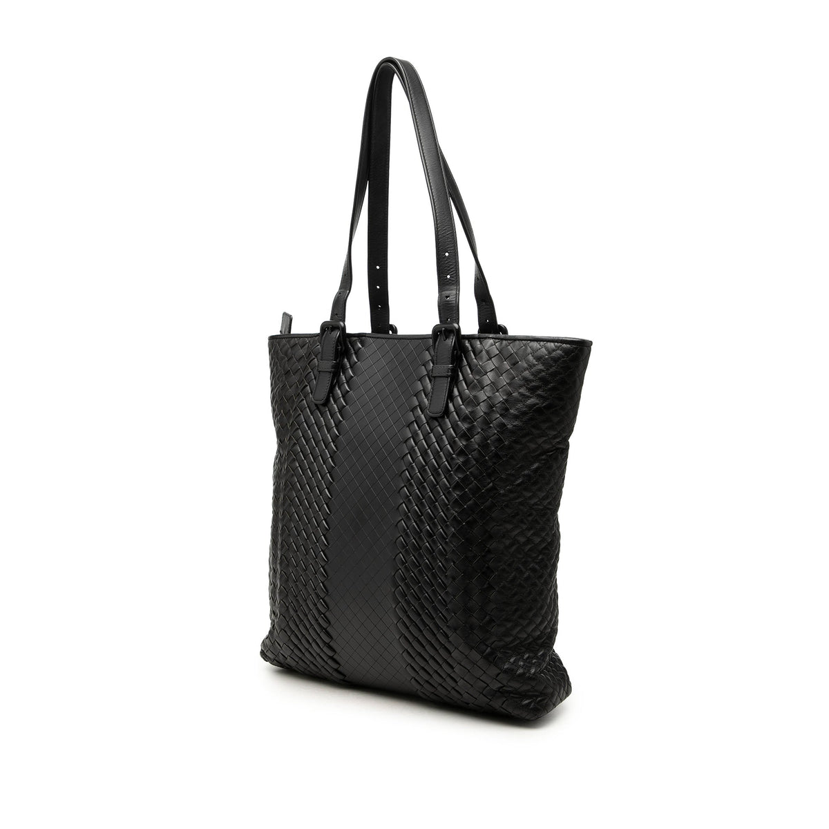 Bottega Veneta Nappa Intreccio Imperatore Tote — Black