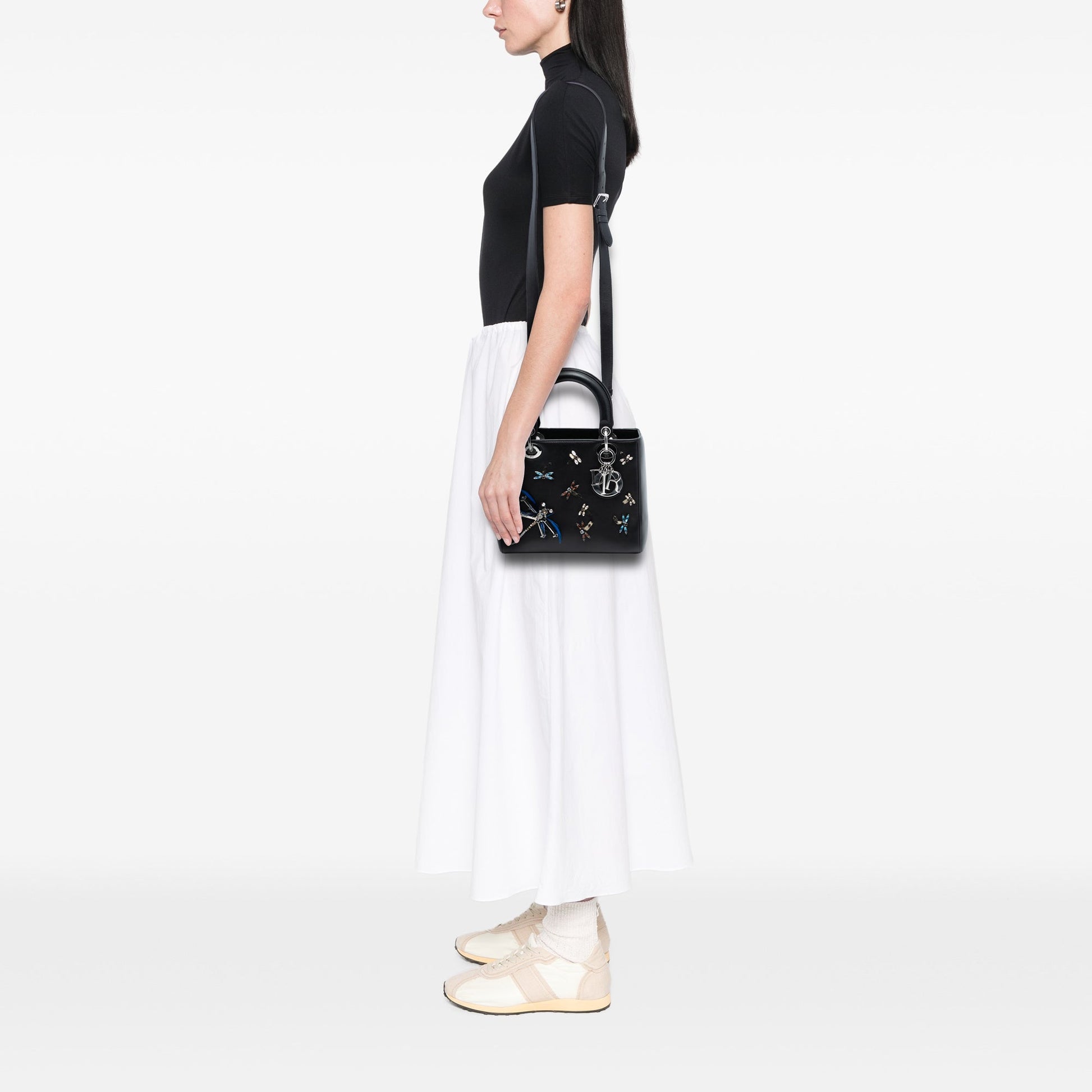 Dior Medium Calfskin Dragonfly Embellished Lady Dior
