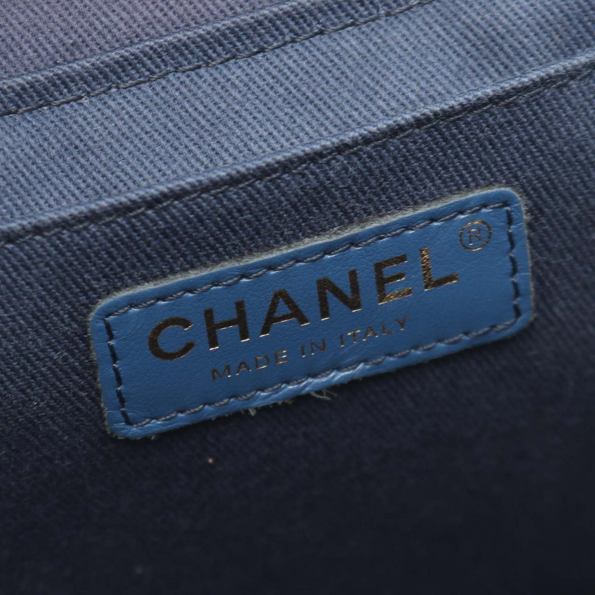 Chanel CC Quilted Denim Trip Vanity Case with Chain