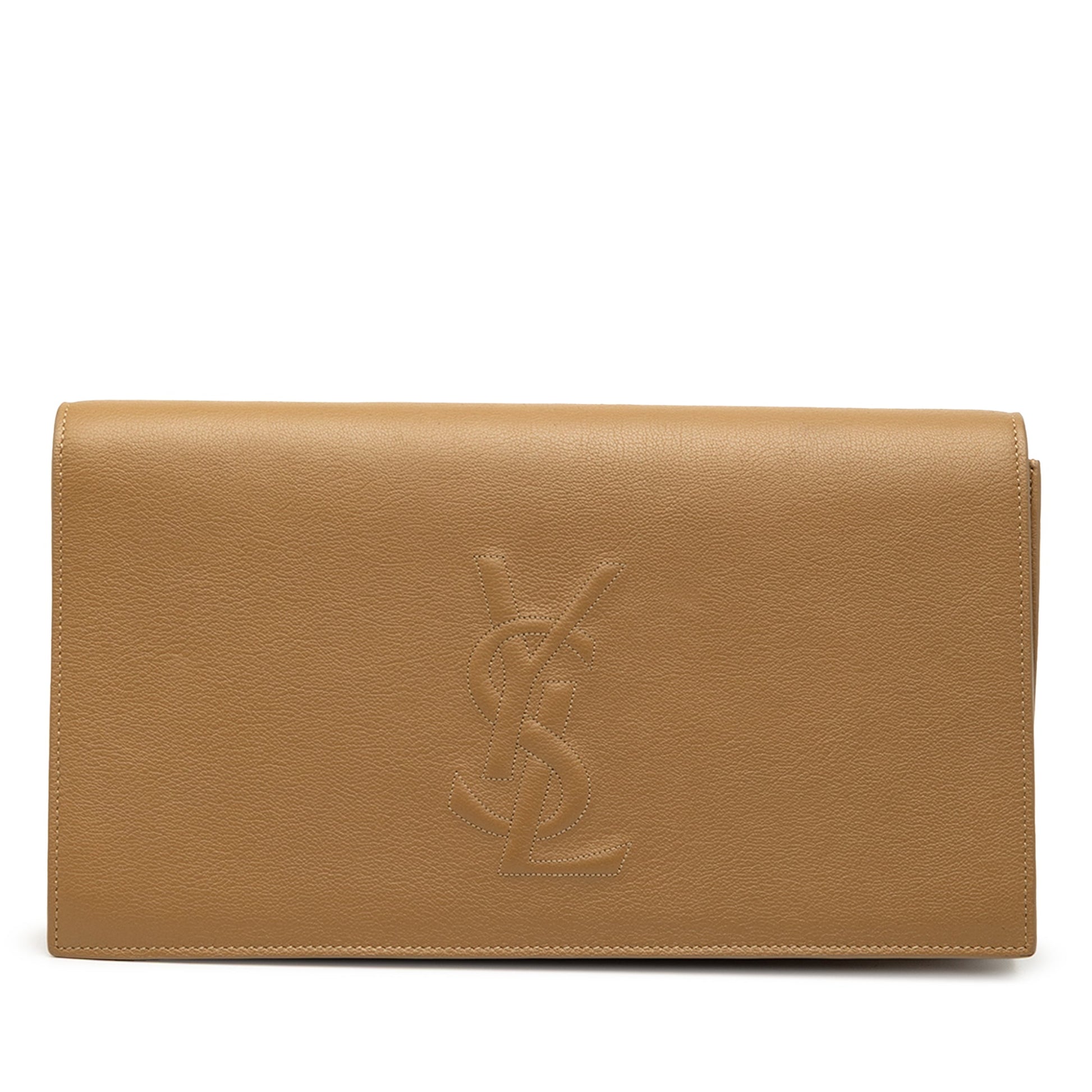 Saint Laurent Large Calfskin Monogram Belle De Jour Clutch