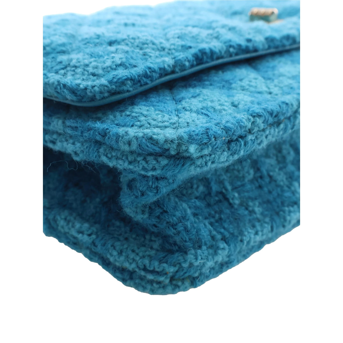 Chanel Quilted Tweed Reissue 2.55 Wallet On Chain — Blue