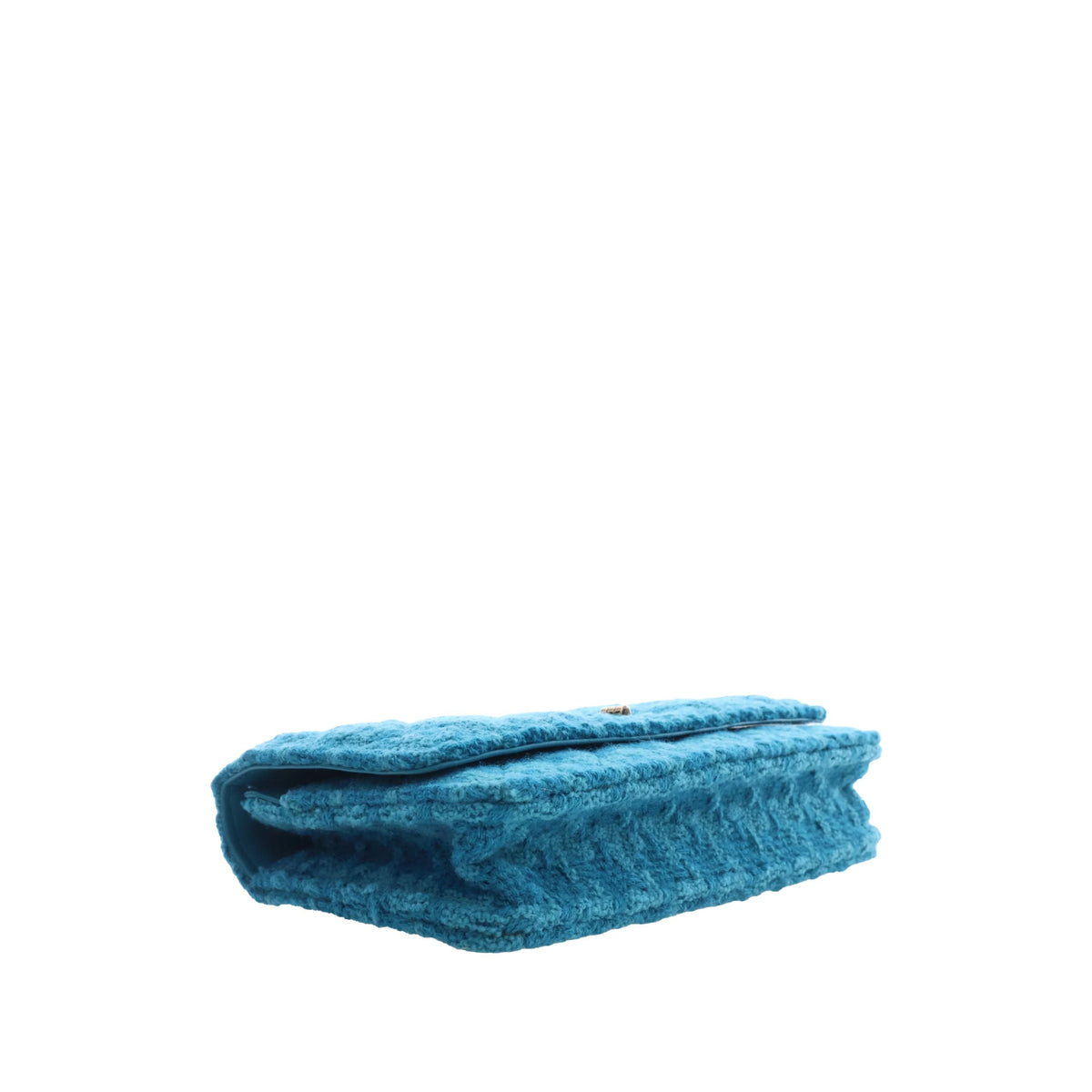 Chanel Quilted Tweed Reissue 2.55 Wallet On Chain — Blue