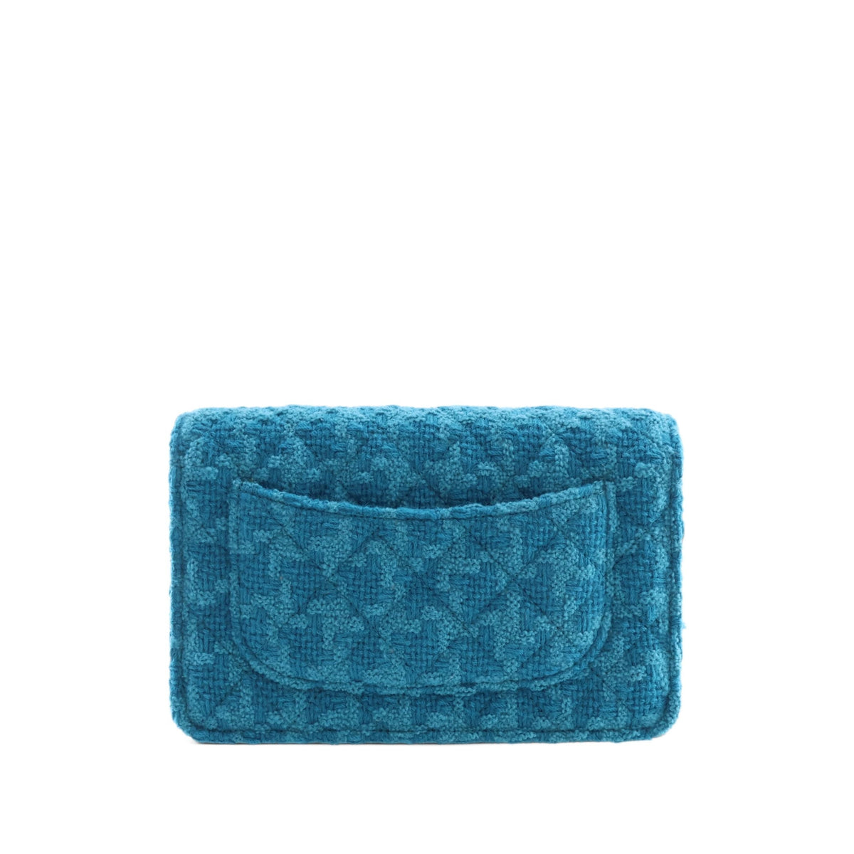 Chanel Quilted Tweed Reissue 2.55 Wallet On Chain — Blue