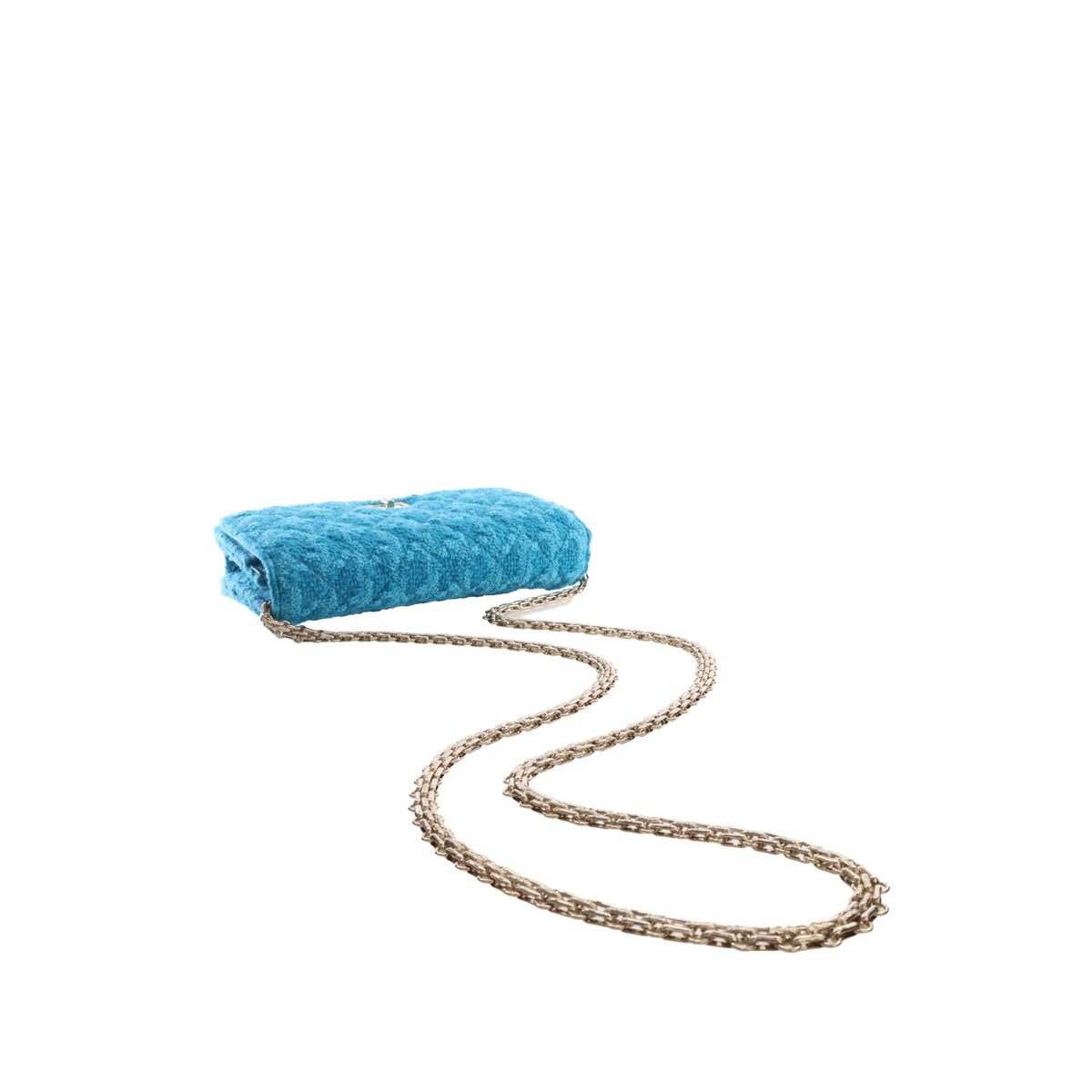 Chanel Quilted Tweed Reissue 2.55 Wallet On Chain — Blue