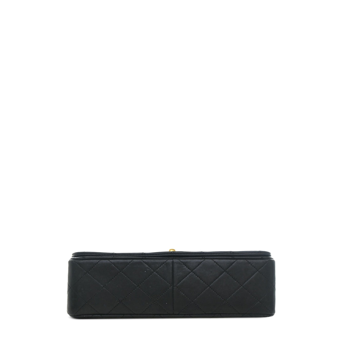Chanel CC Quilted Lambskin Turnlock Full Single Flap — Black