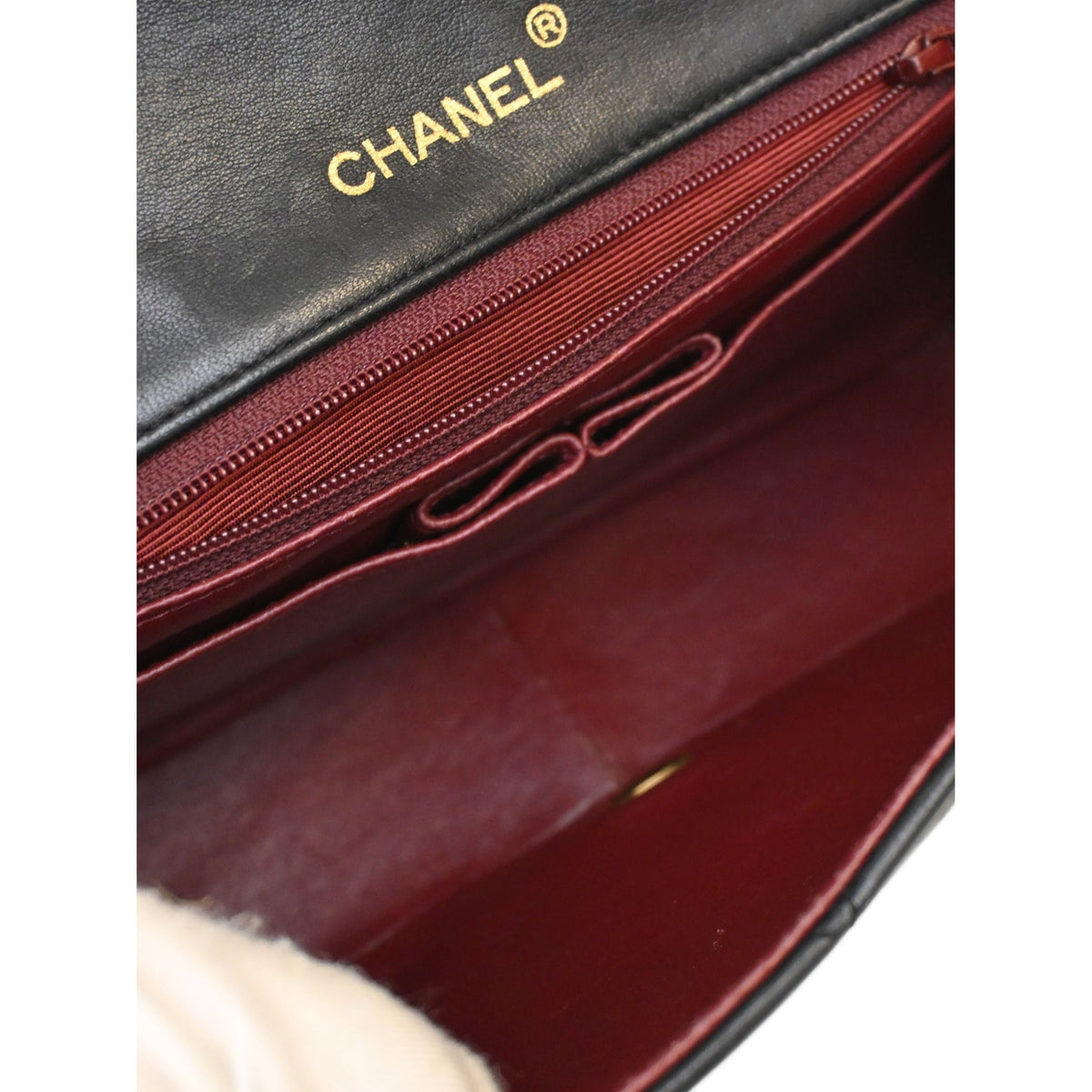 Chanel CC Quilted Lambskin Turnlock Full Single Flap — Black