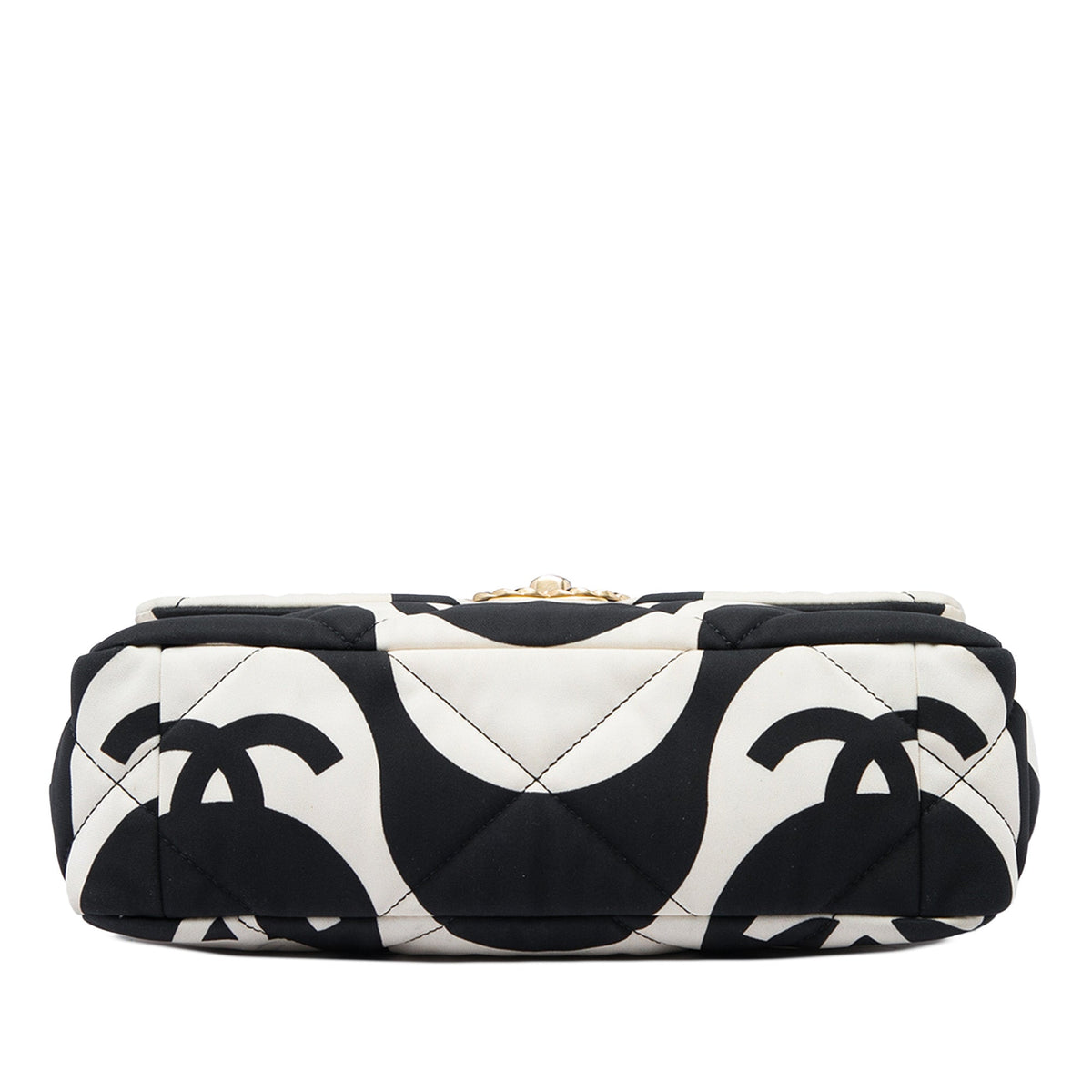 Chanel Medium Printed Silk 19 Flap — Black