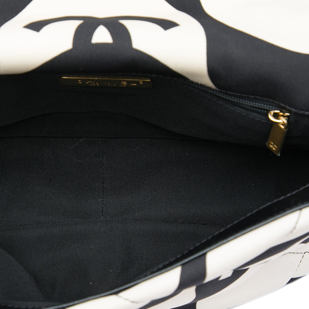 Chanel Medium Printed Silk 19 Flap — Black