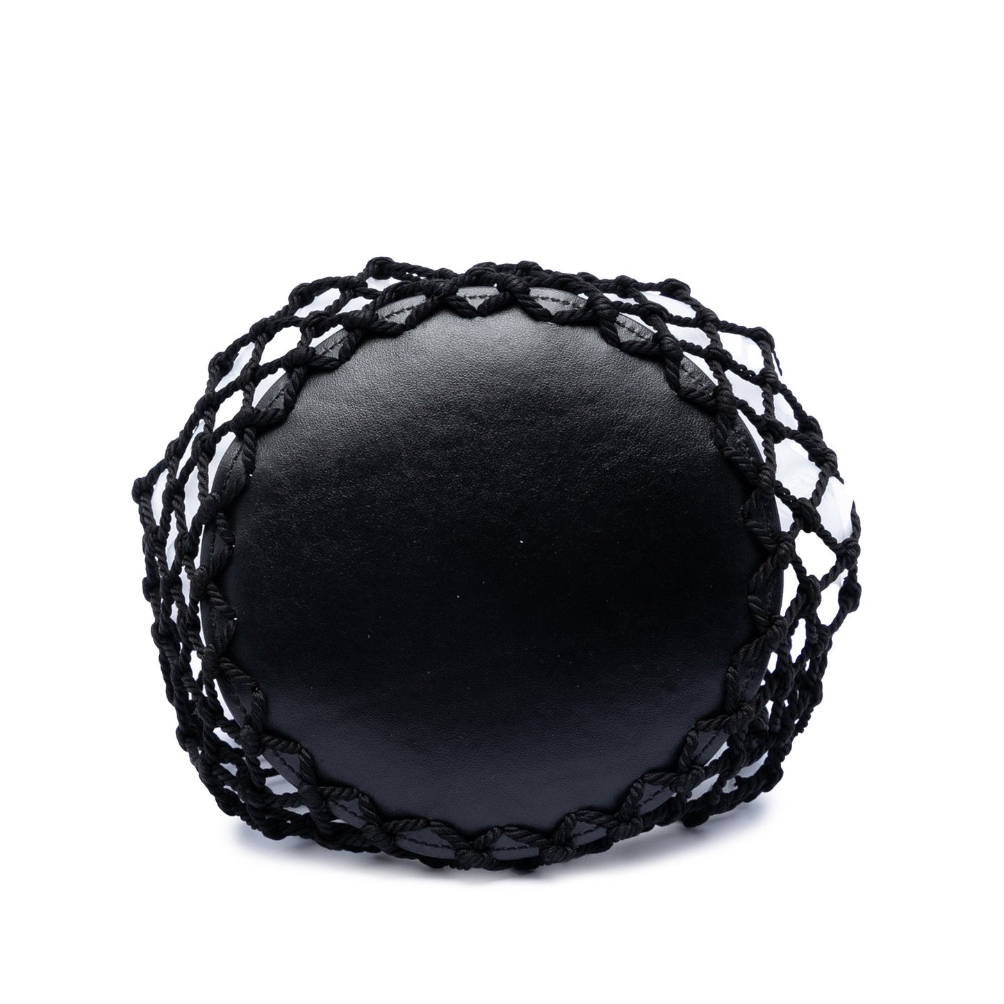 Mesh and Leather Bucket Bag
