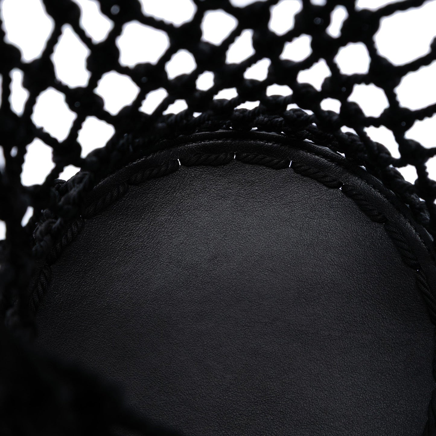 Mesh and Leather Bucket Bag