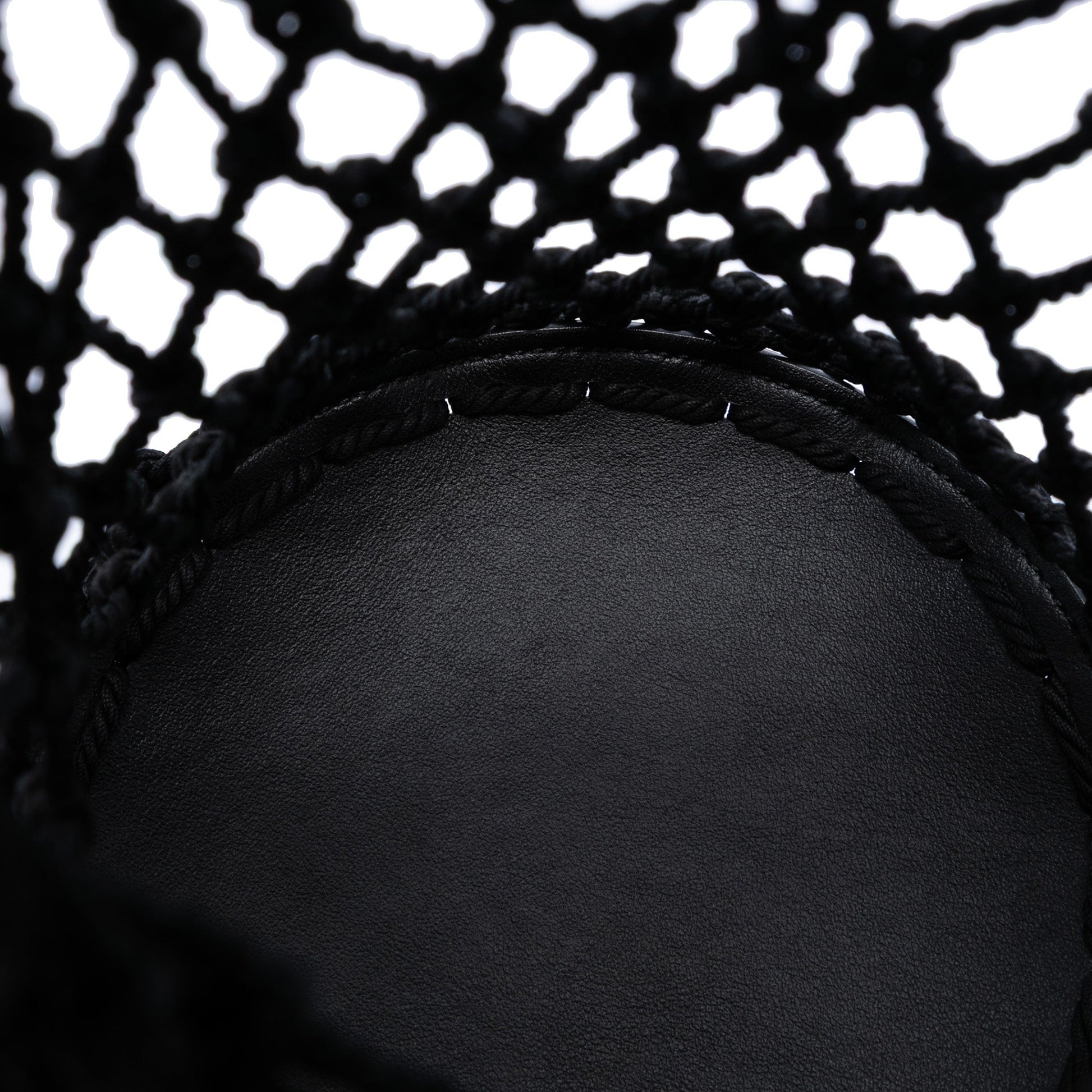 Mesh and Leather Bucket Bag