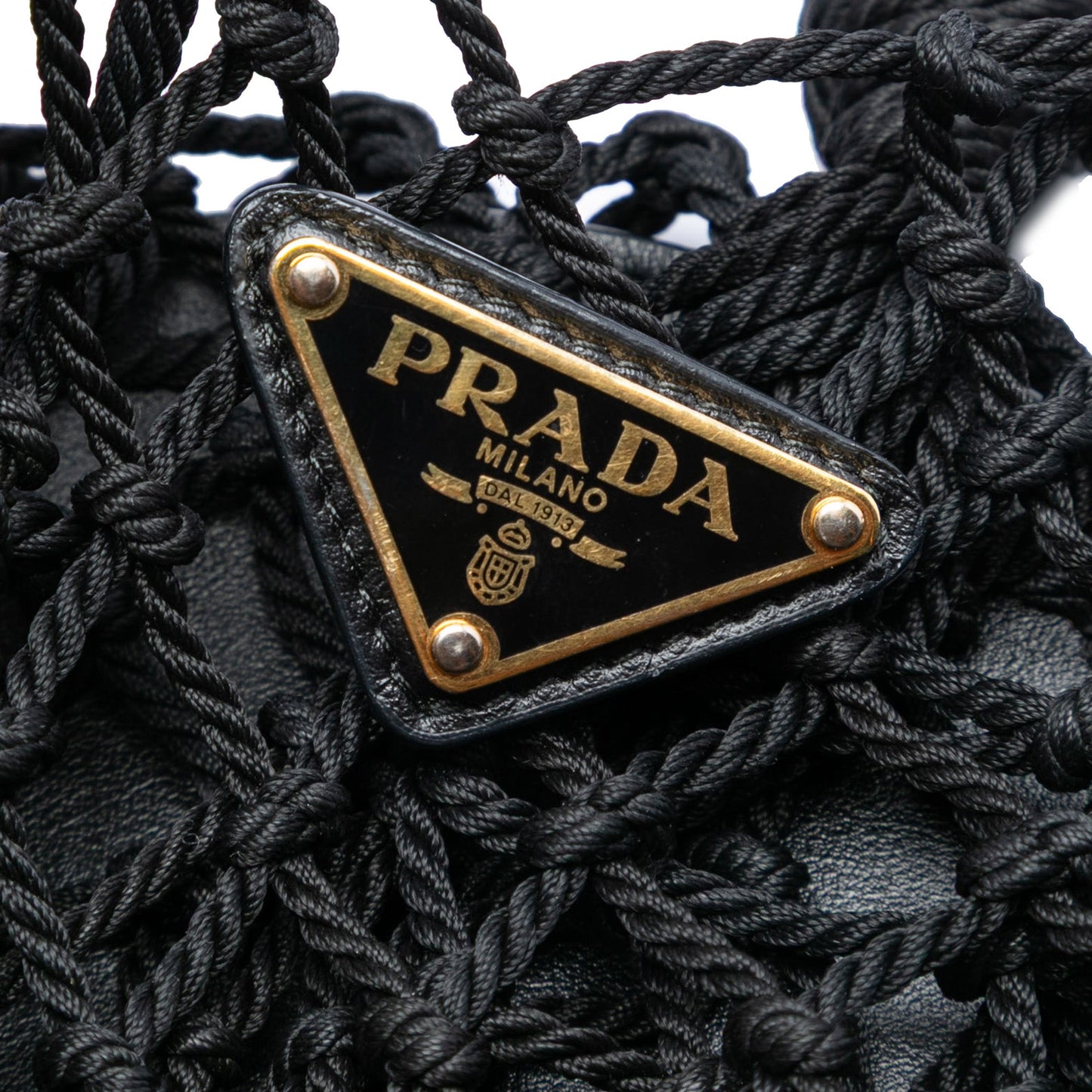 Mesh and Leather Bucket Bag