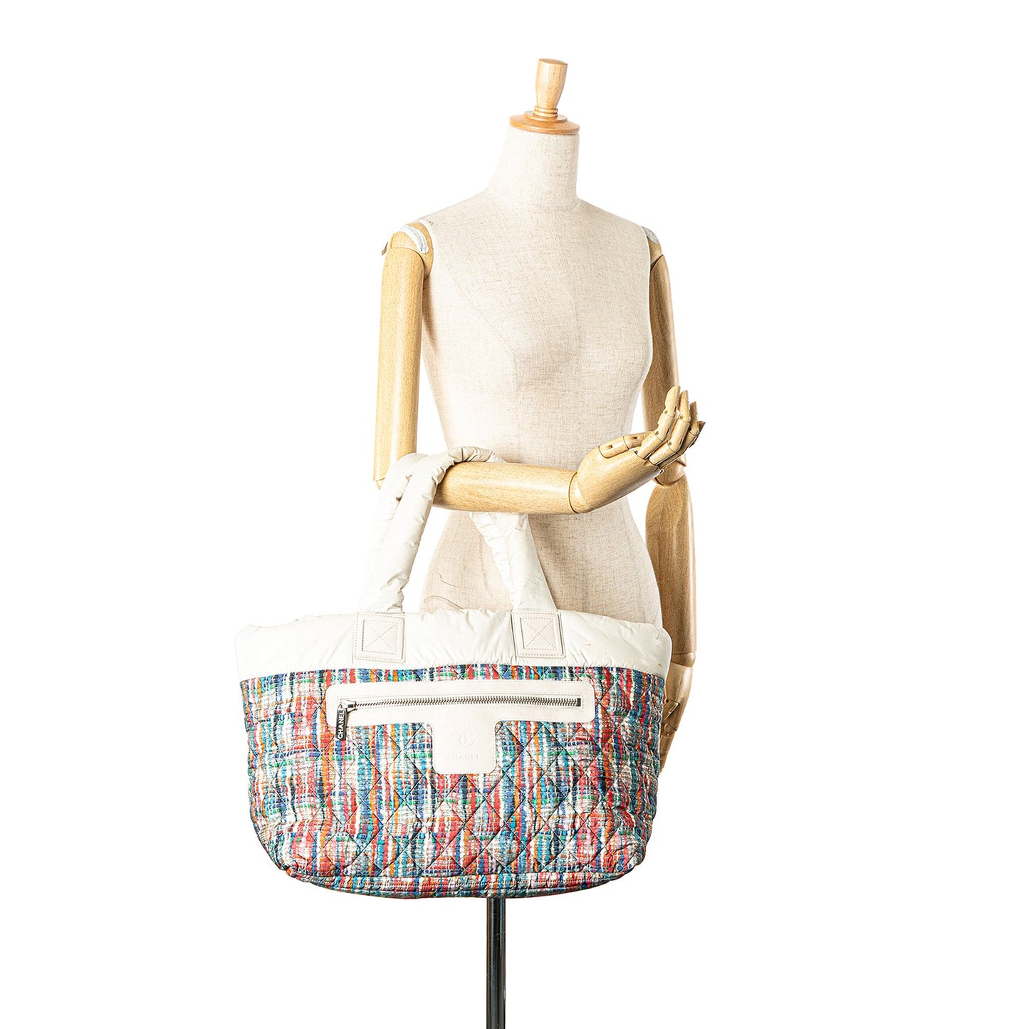 Chanel Nylon Tweed Printed Coco Cocoon Tote