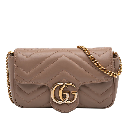 Gucci Mini GG Marmont Matelasse Calfskin Flap Crossbody