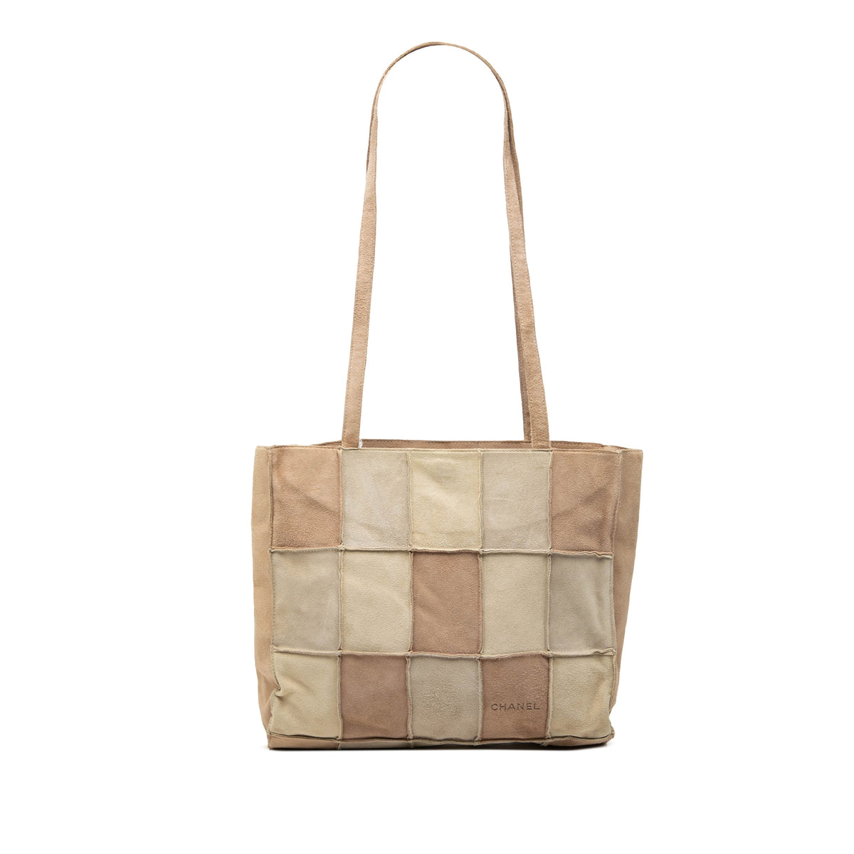 Chanel Suede Patchwork Tote — Beige