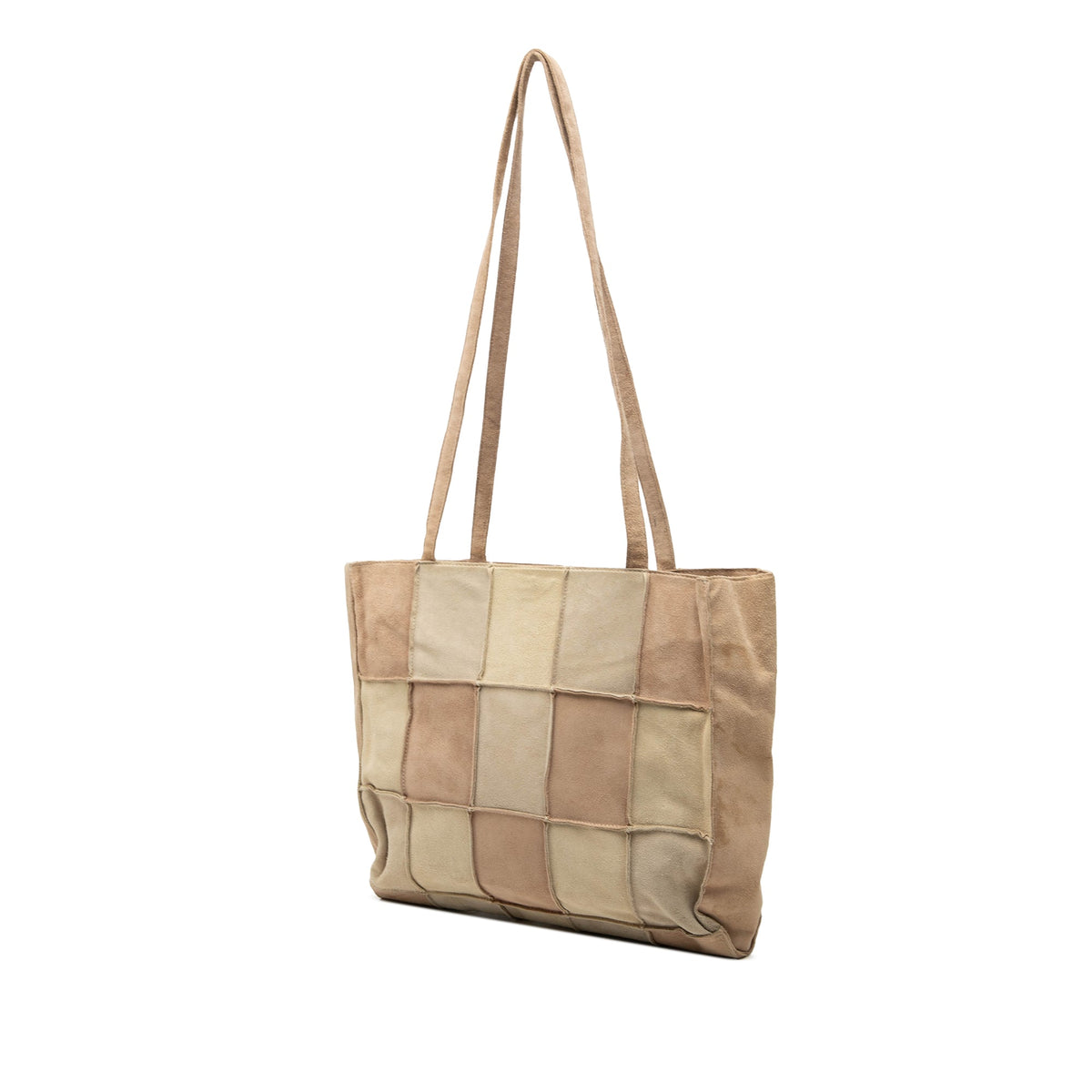 Chanel Suede Patchwork Tote — Beige