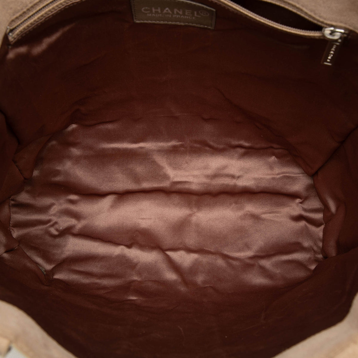 Chanel Suede Patchwork Tote — Beige