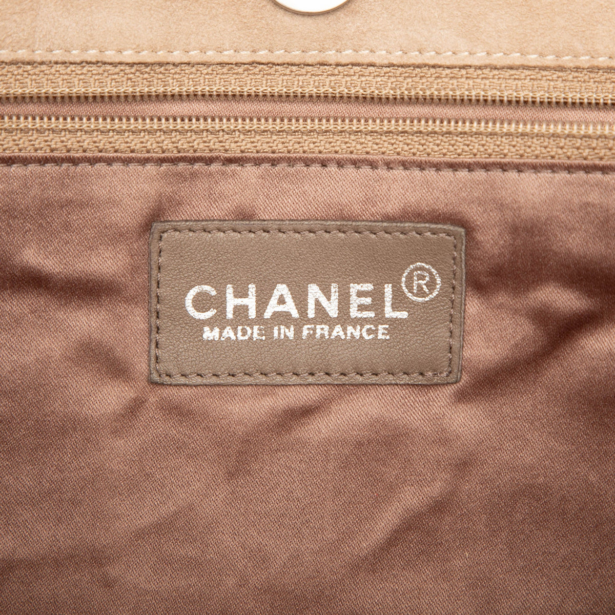 Chanel Suede Patchwork Tote — Beige