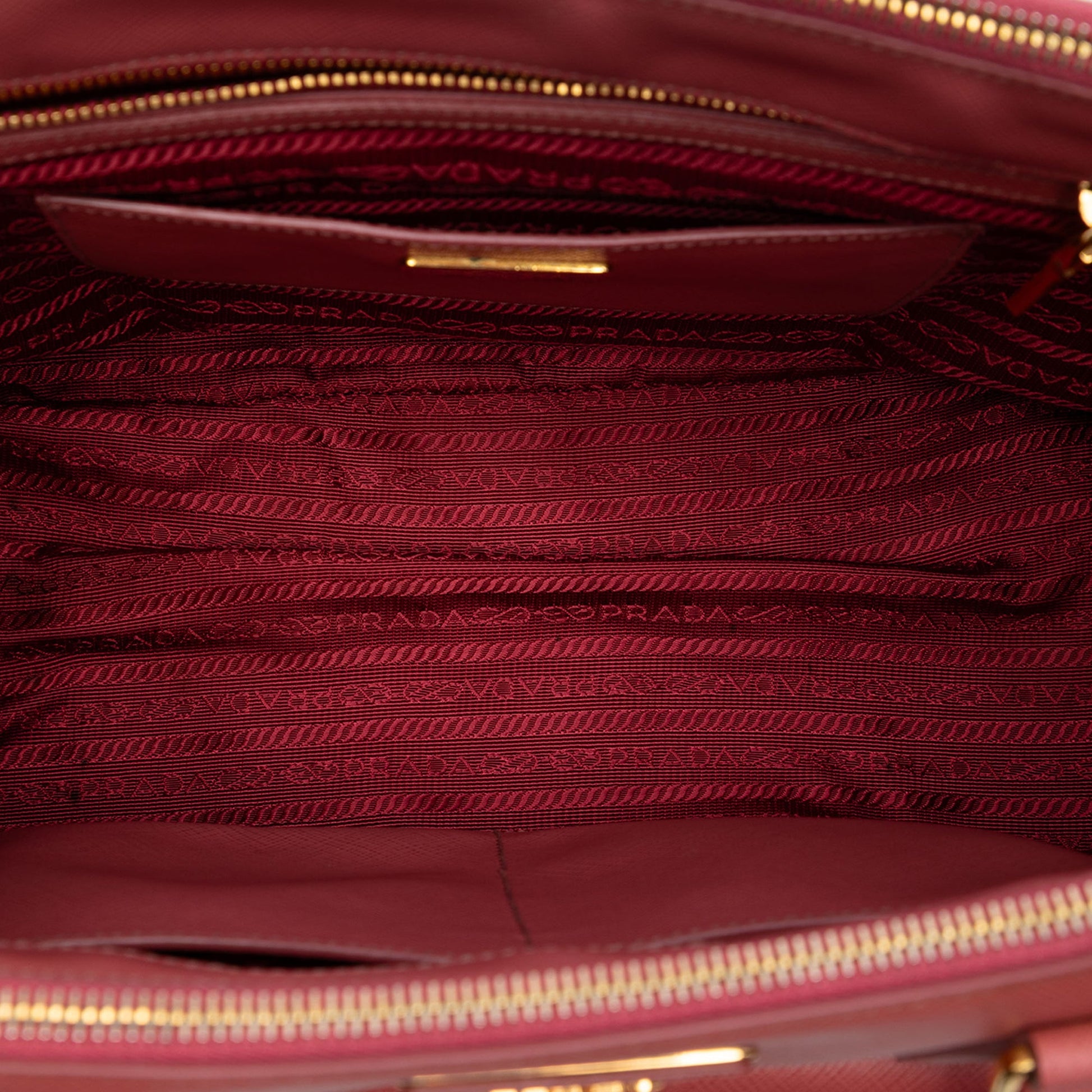 Prada Saffiano Lux Galleria Double Zip Front Pocket Satchel
